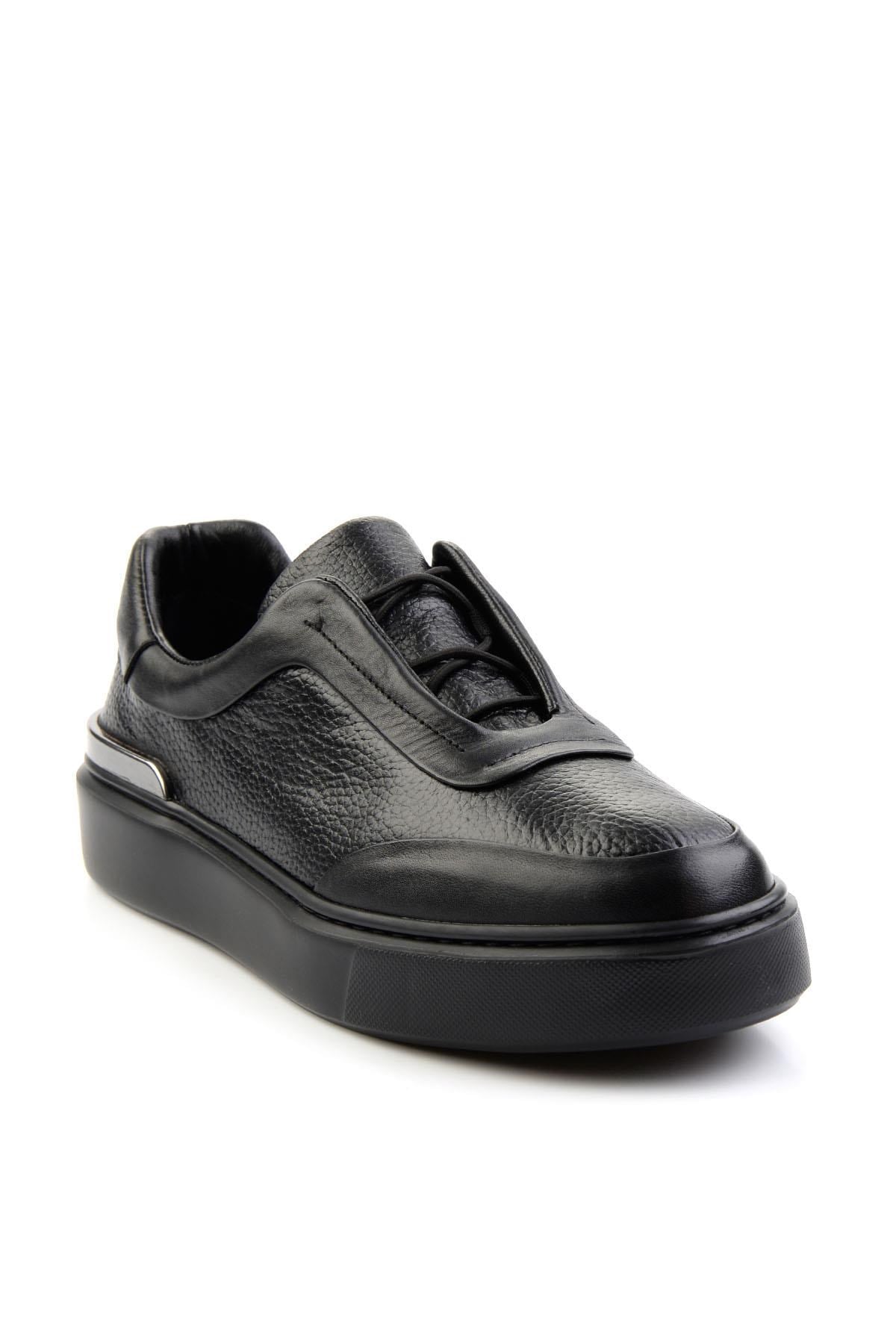 Siyah Hakiki Deri Erkek Sneaker E01347029043