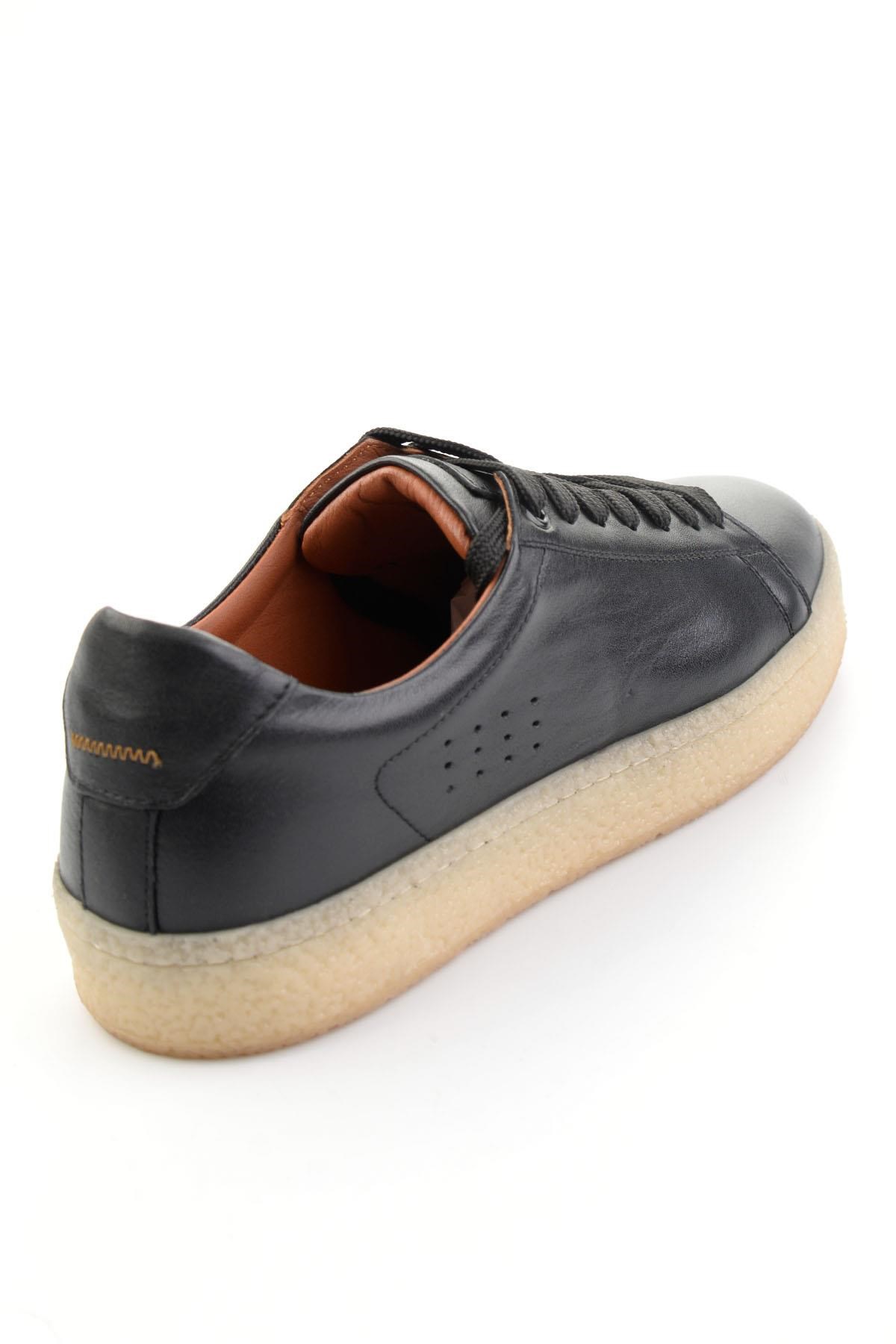 Siyah Hakiki Deri Erkek Sneaker E01396009903