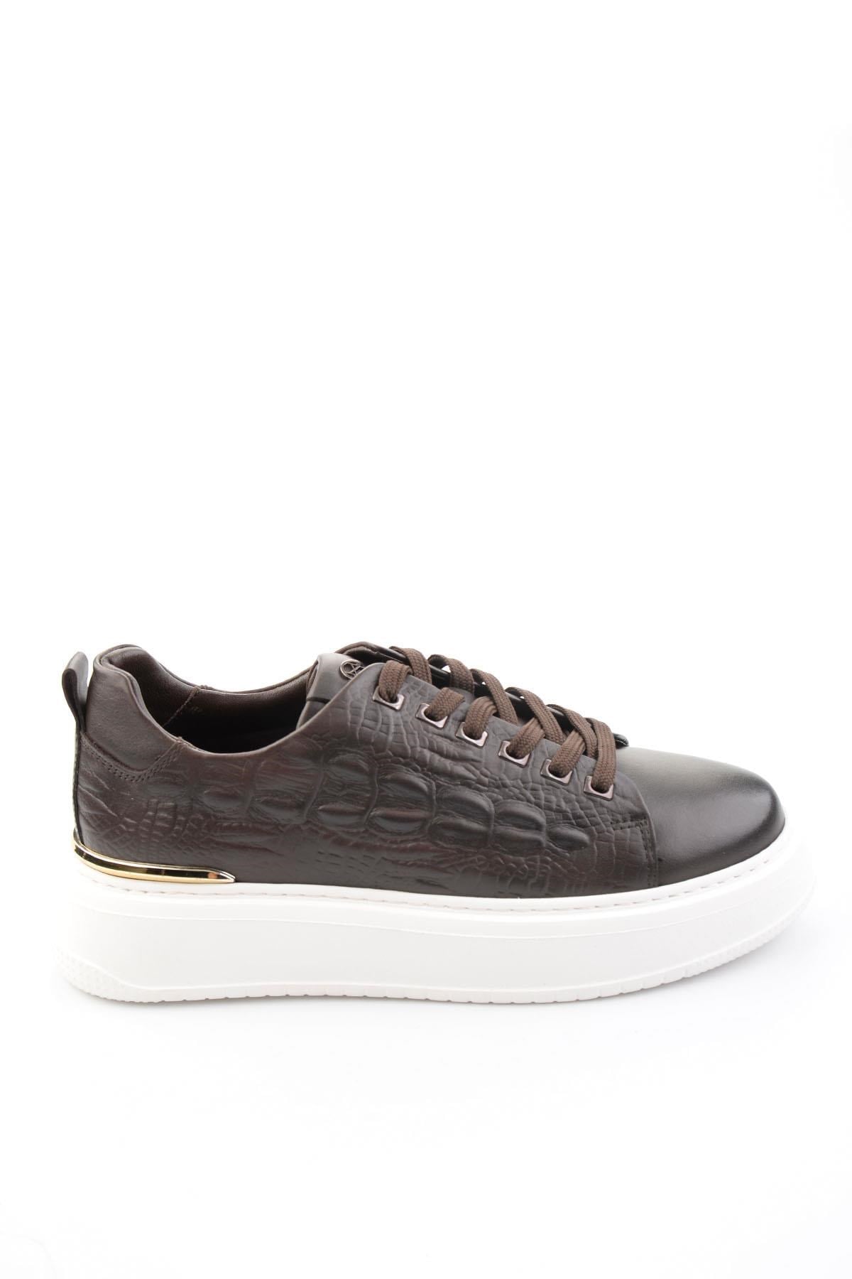 Siyah Hakiki Deri Erkek Sneaker E01398071043