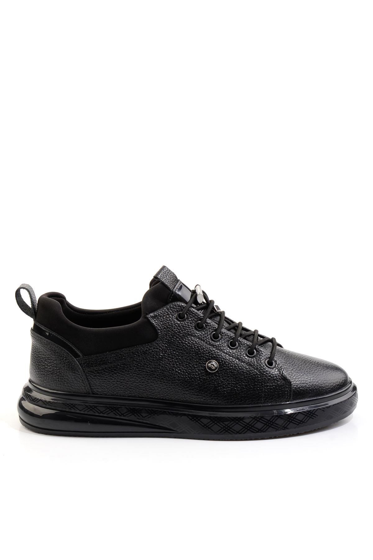 Siyah Hakiki Deri Erkek Sneaker E01401082240