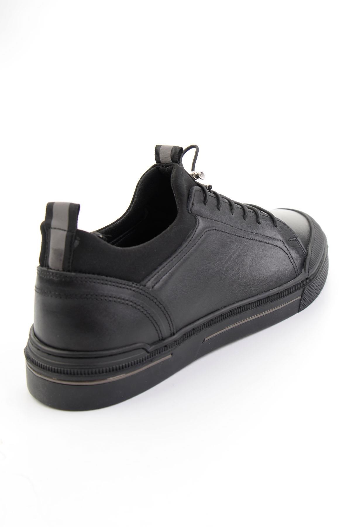 Siyah Hakiki Deri Erkek Sneaker E01585504143