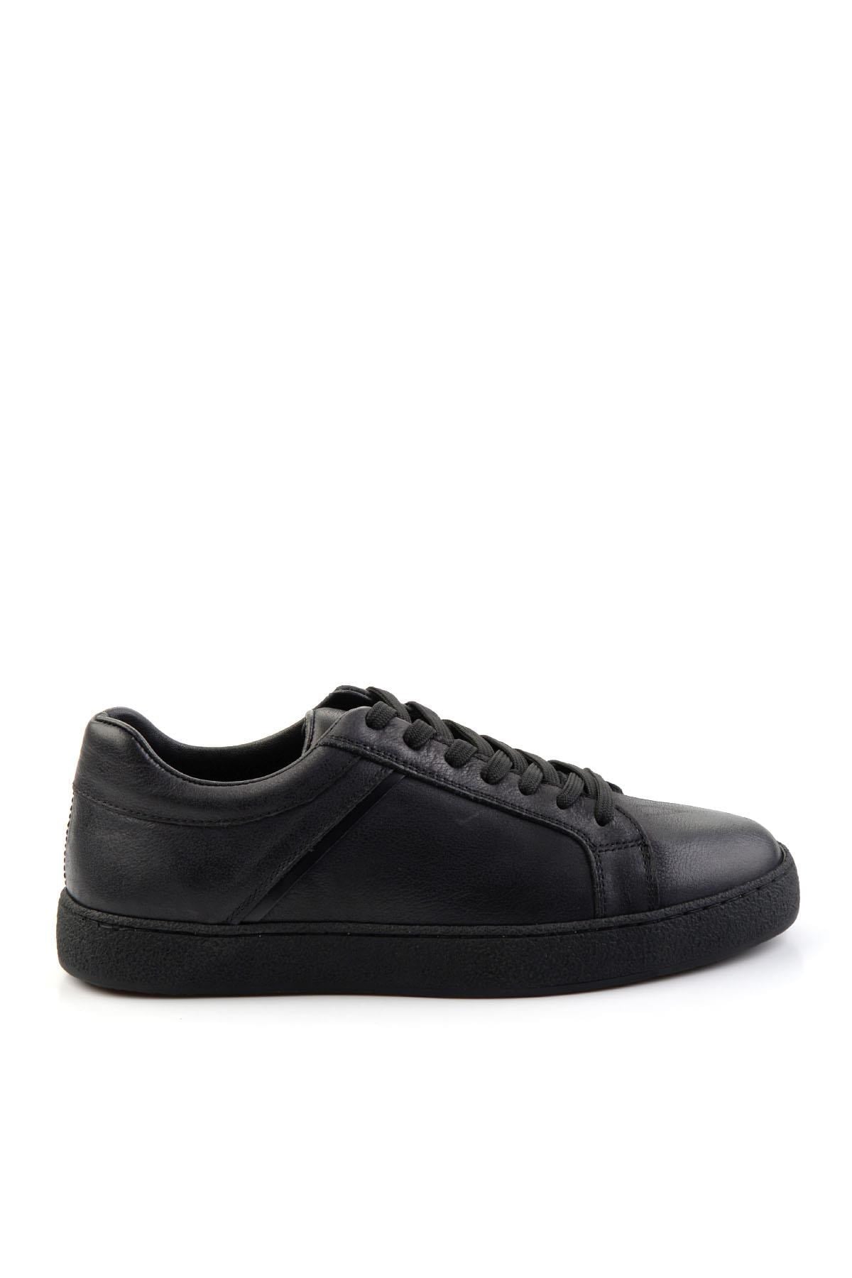Siyah Hakiki Deri Erkek Sneaker E01593002703