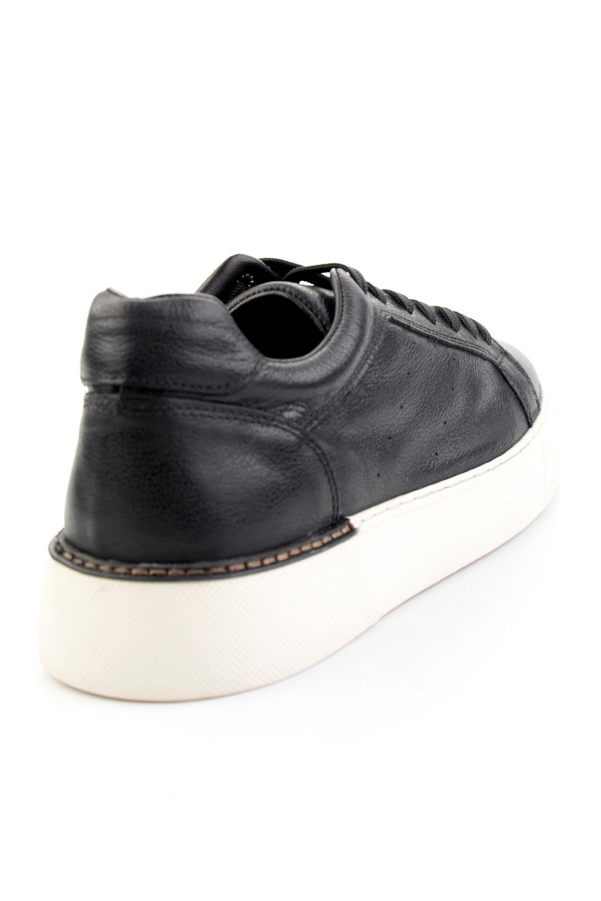 Siyah Hakiki Deri Erkek Sneaker E01593003603