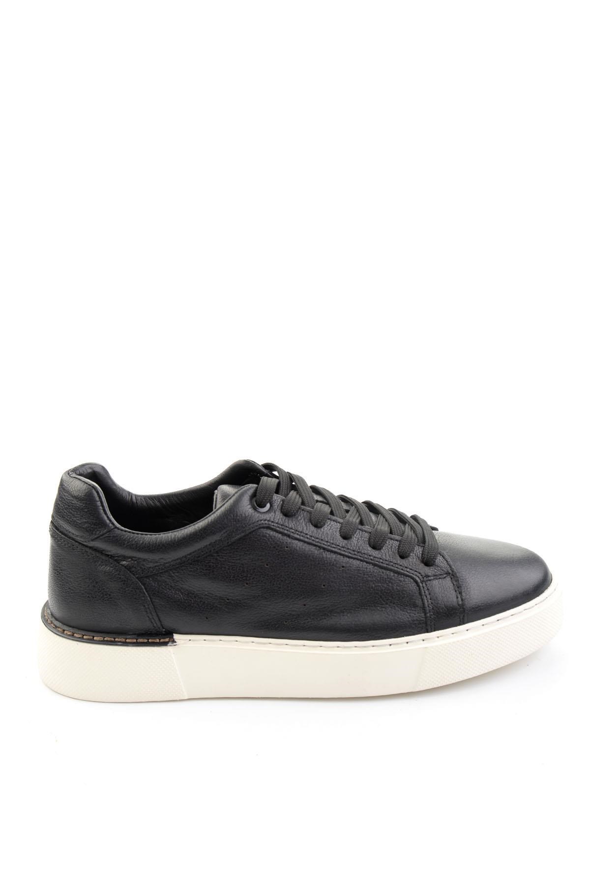 Siyah Hakiki Deri Erkek Sneaker E01593003603
