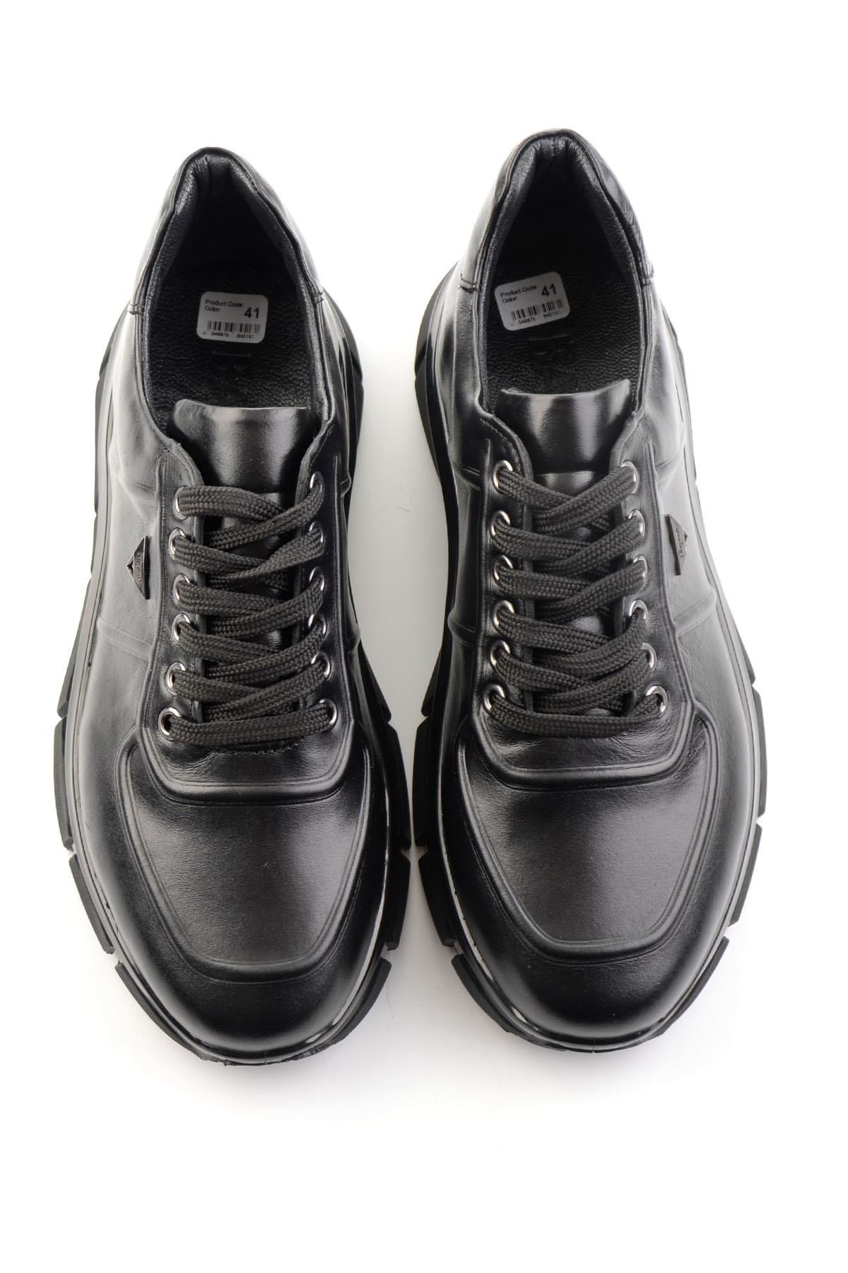 Siyah Hakiki Deri Erkek Sneaker E01736060141