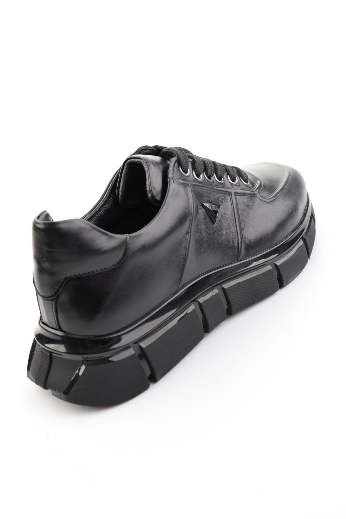 Siyah Hakiki Deri Erkek Sneaker E01736060141