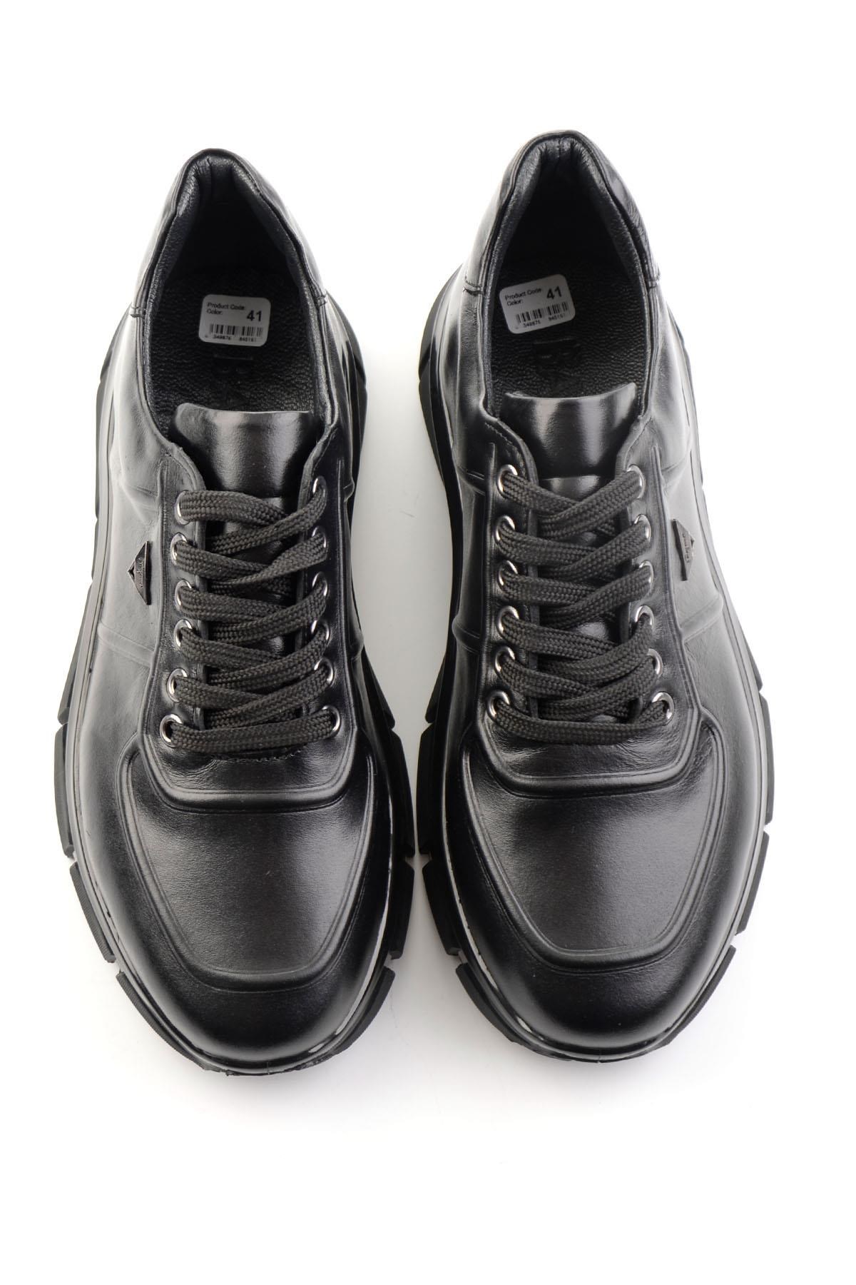 Siyah Hakiki Deri Erkek Sneaker E01736060141