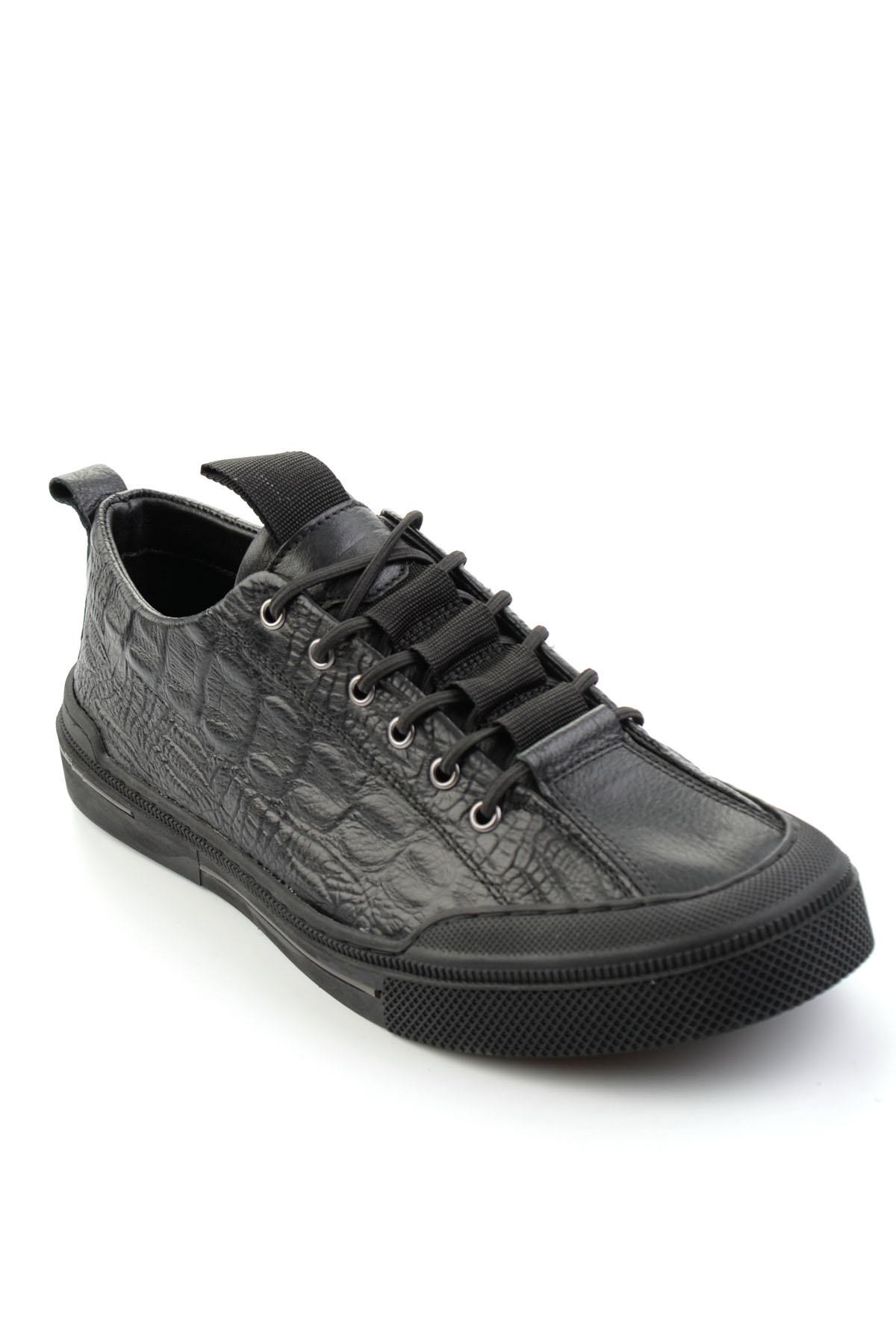 Siyah Hakiki Deri Erkek Sneaker E01900251044