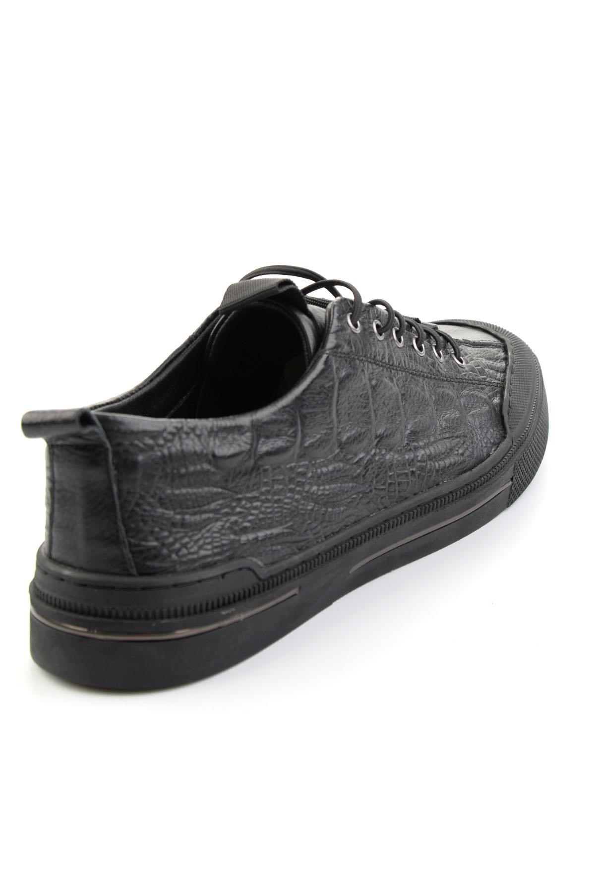 Siyah Hakiki Deri Erkek Sneaker E01900251044