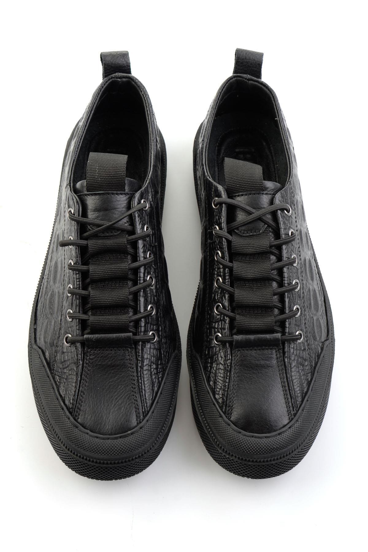 Siyah Hakiki Deri Erkek Sneaker E01900251044