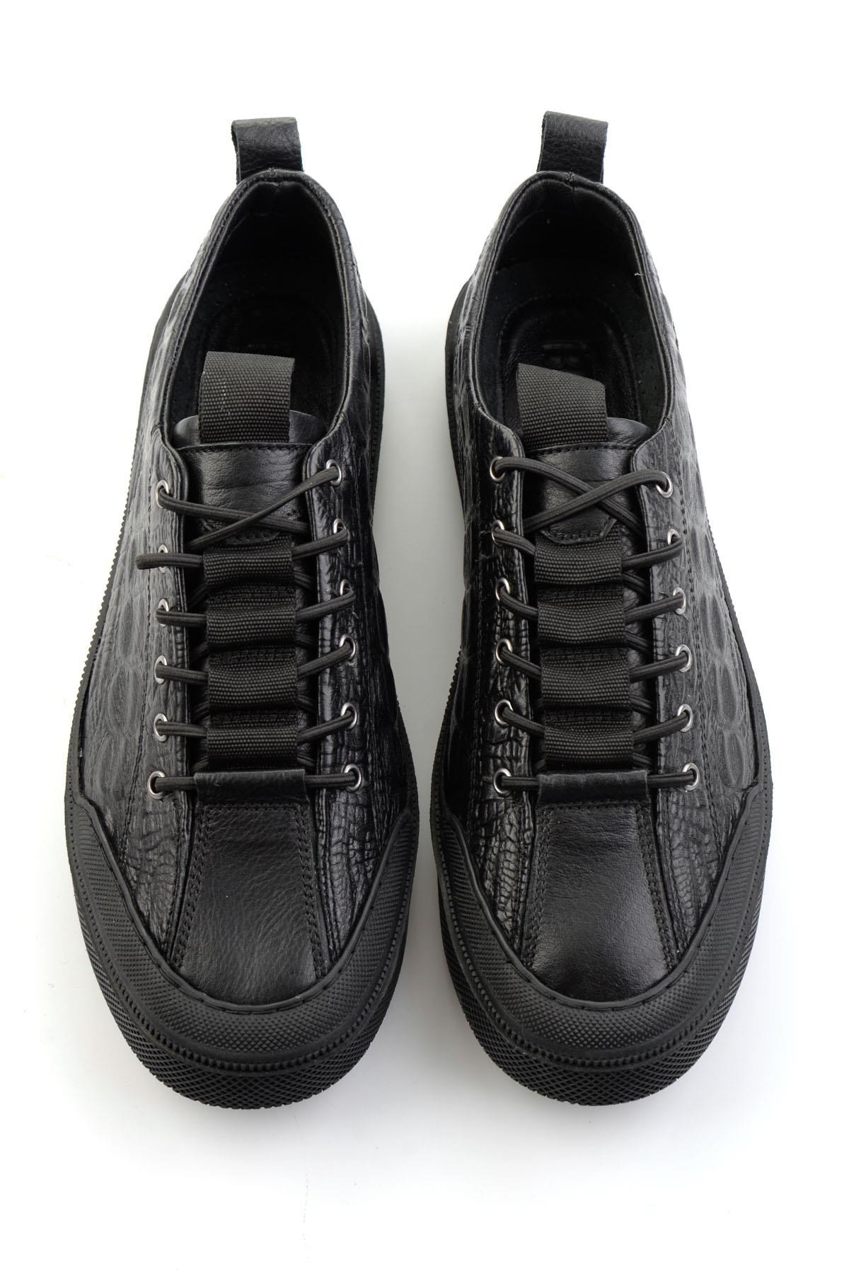 Siyah Hakiki Deri Erkek Sneaker E01900251044