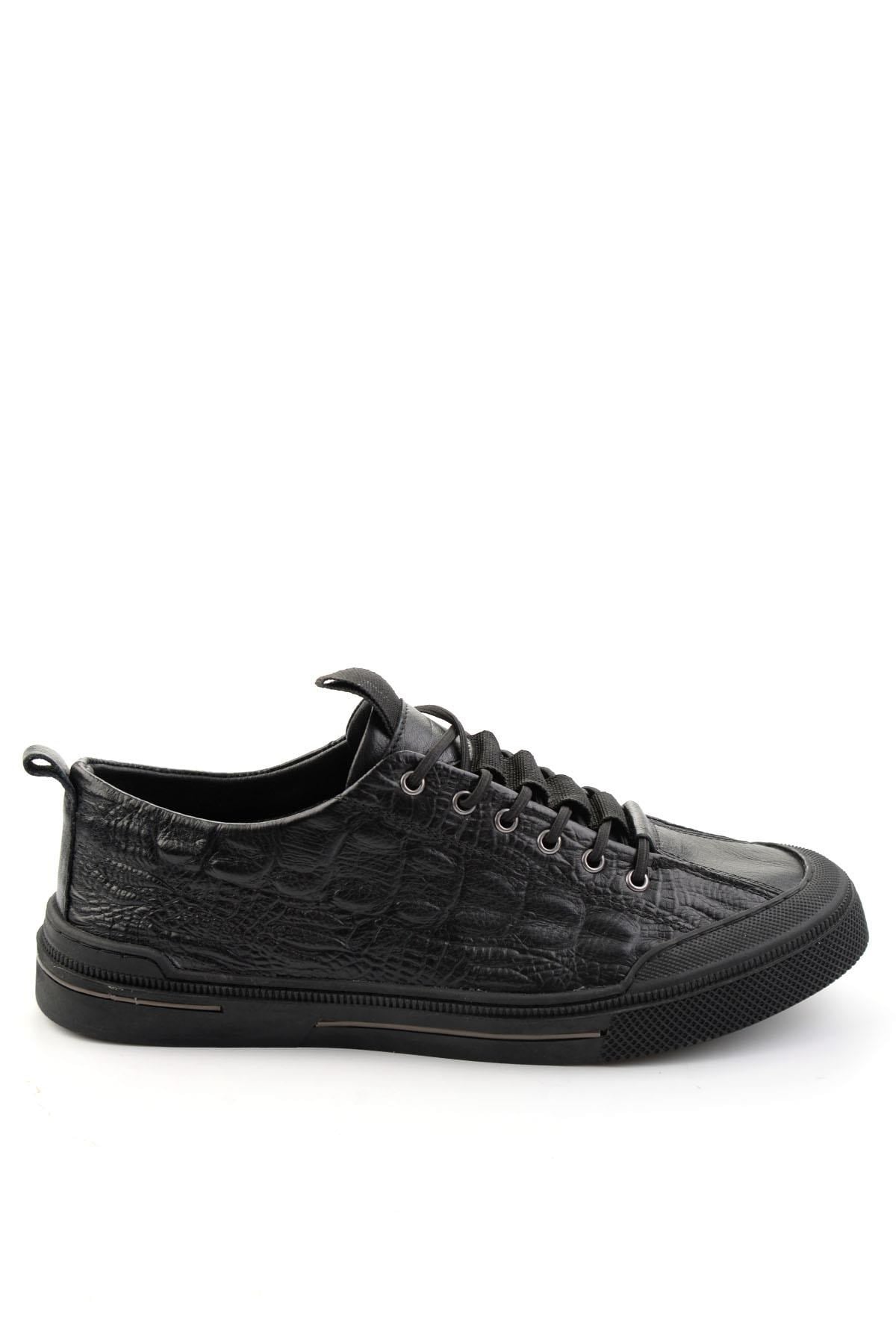 Siyah Hakiki Deri Erkek Sneaker E01900251044