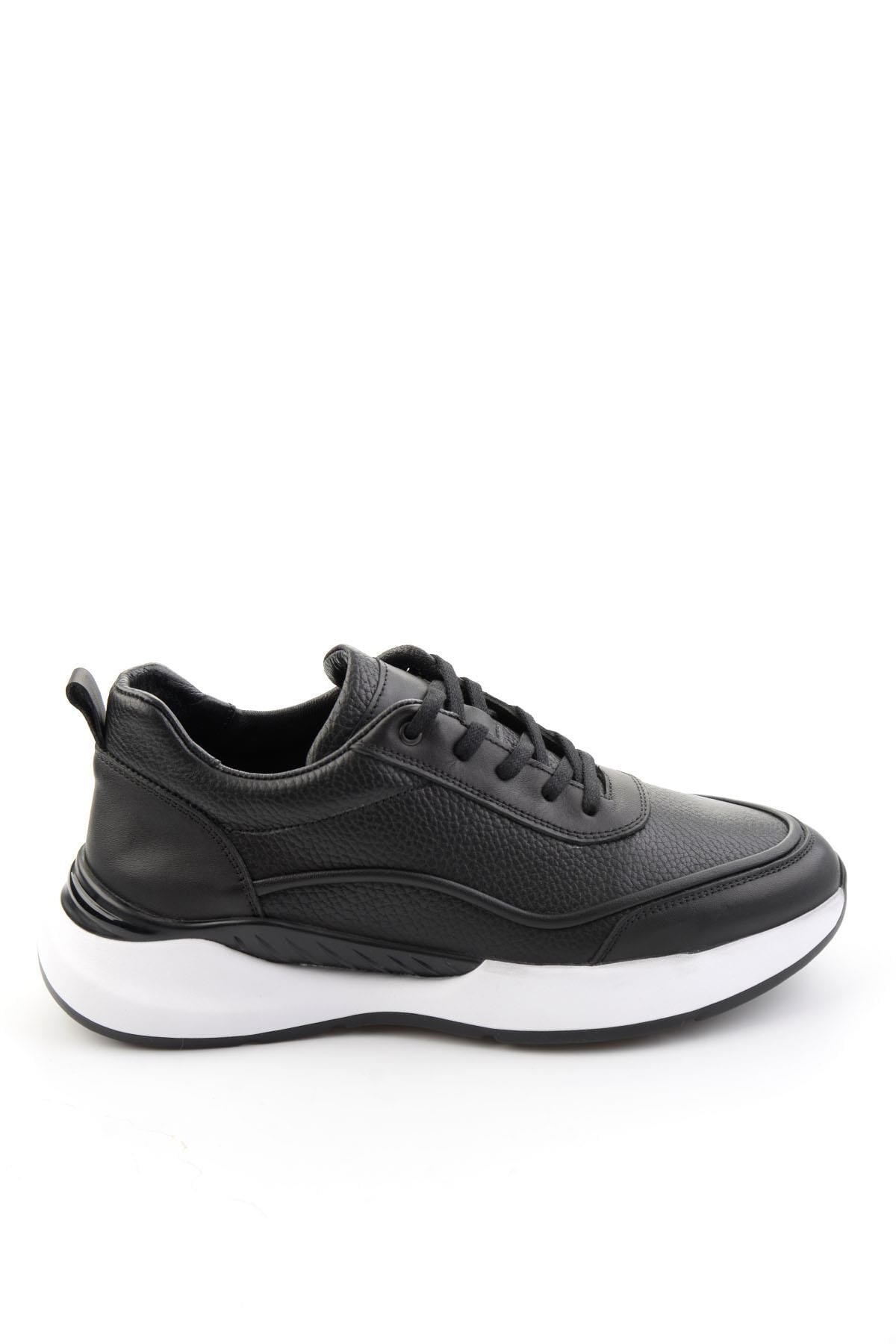 Siyah Hakiki Deri Erkek Sneaker E01958176543