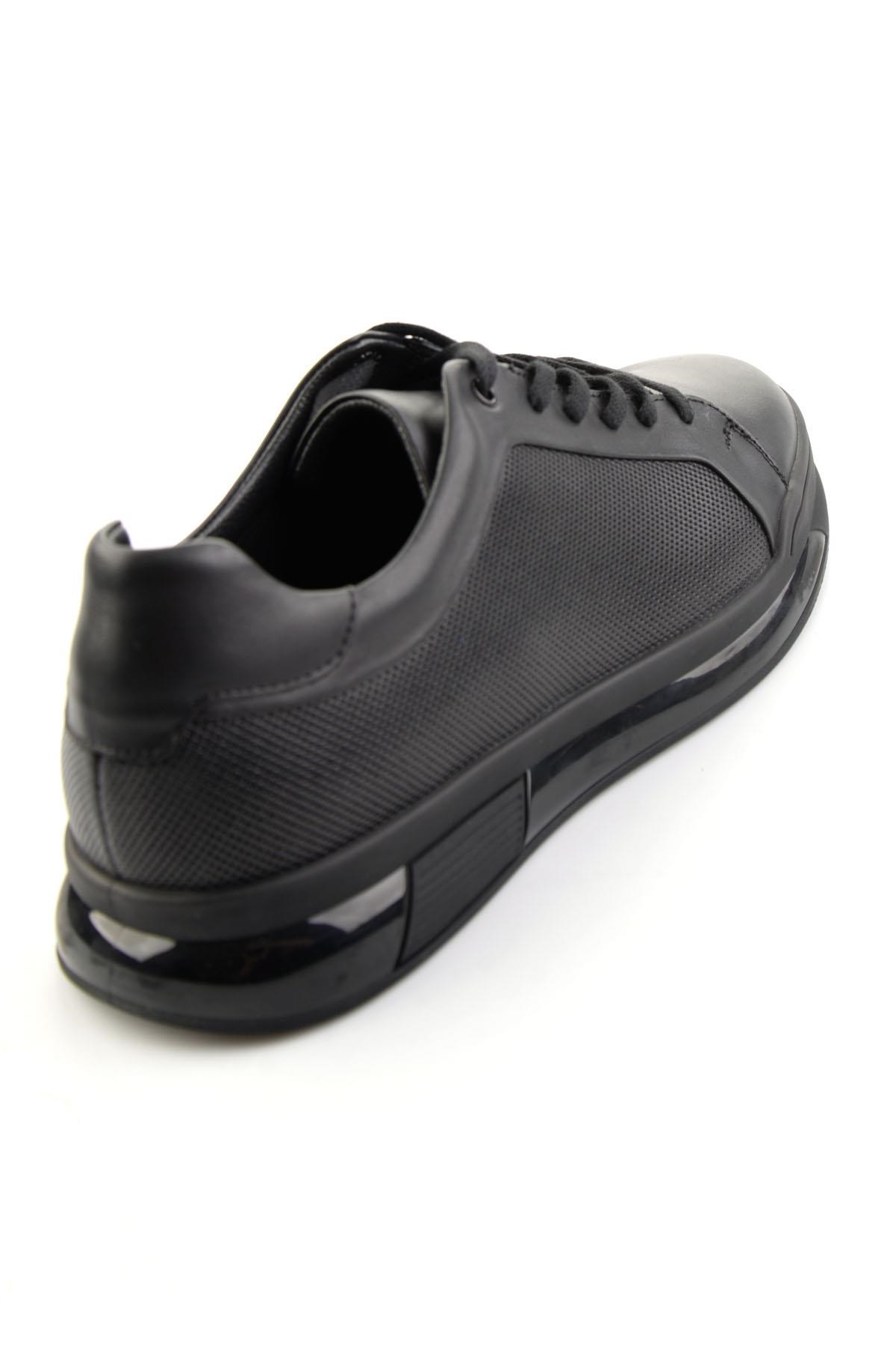 Siyah Hakiki Deri Erkek Sneaker E01958176643