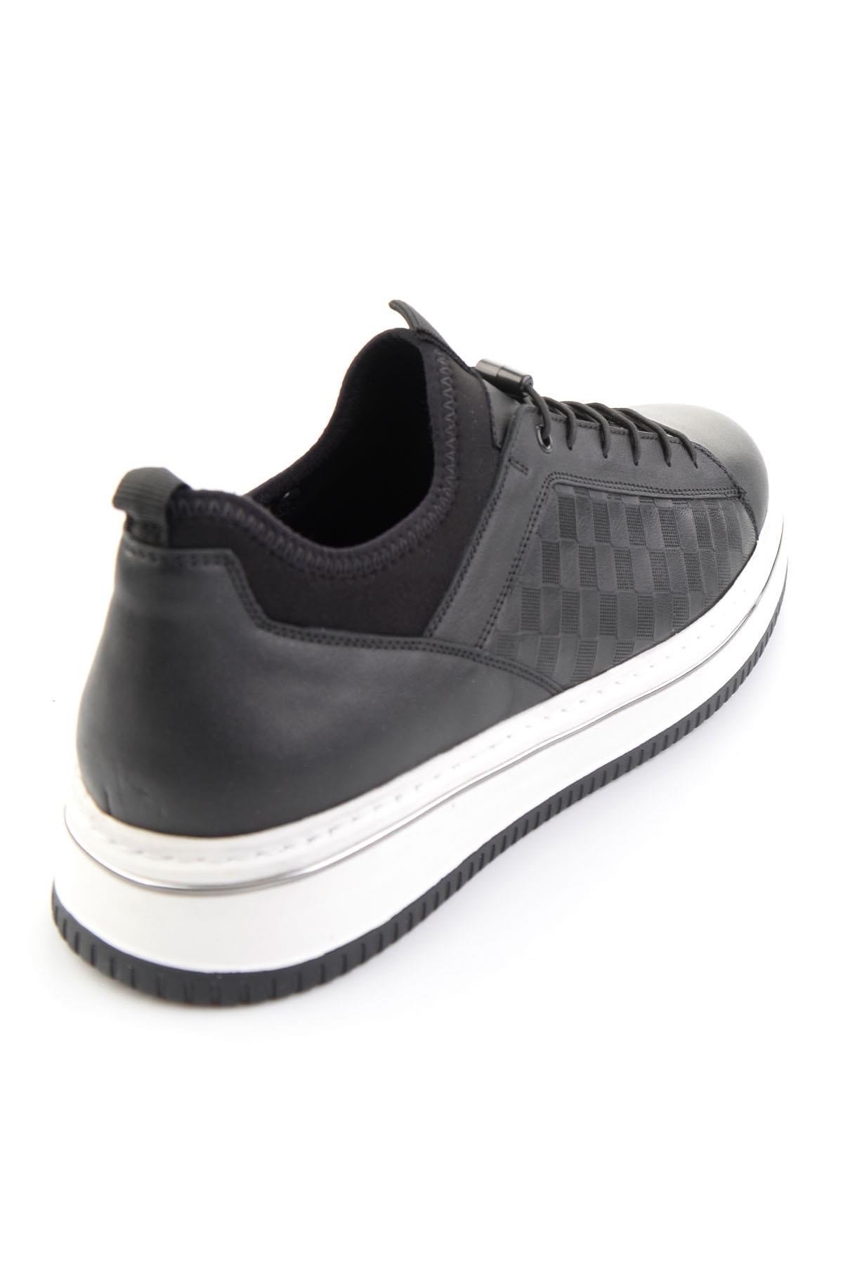 Siyah Hakiki Deri Erkek Sneaker E01958181643