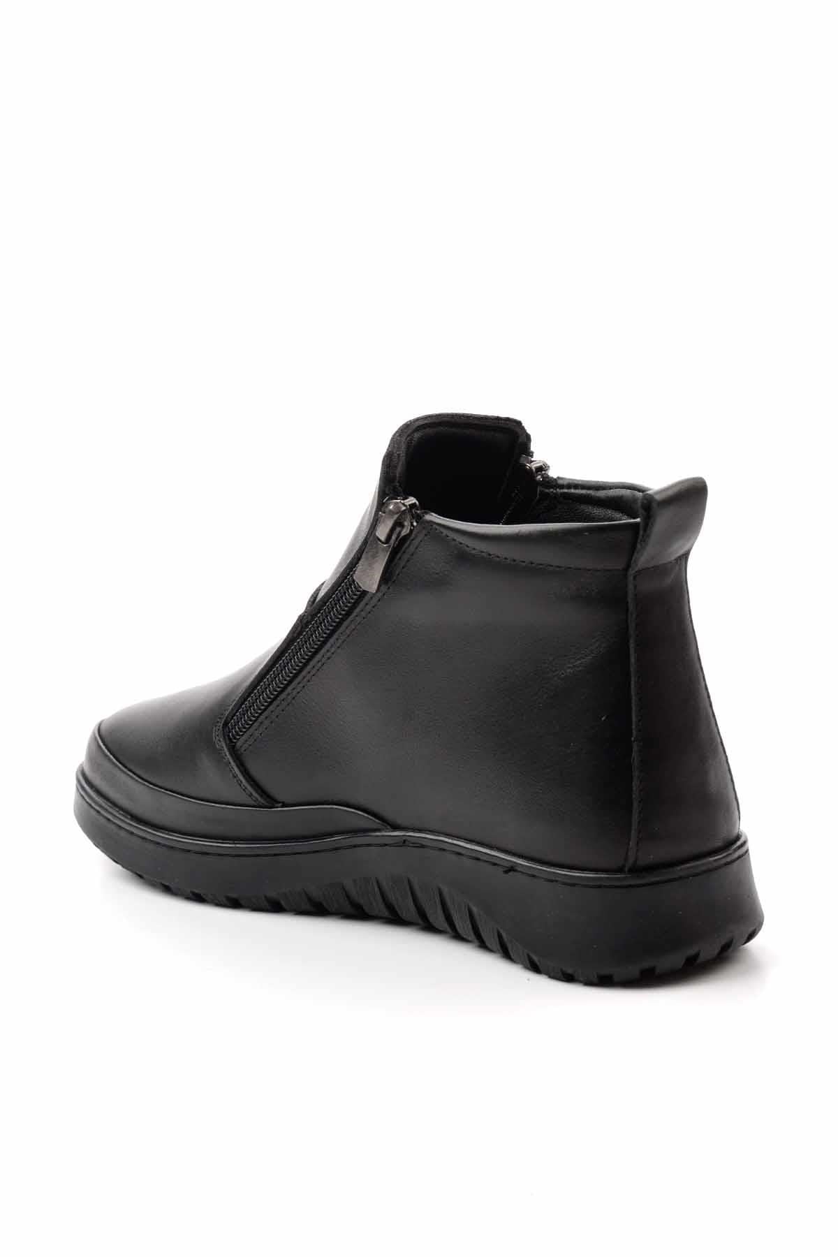 Siyah Hakiki Deri Kadın Bot & Bootie K02331190003