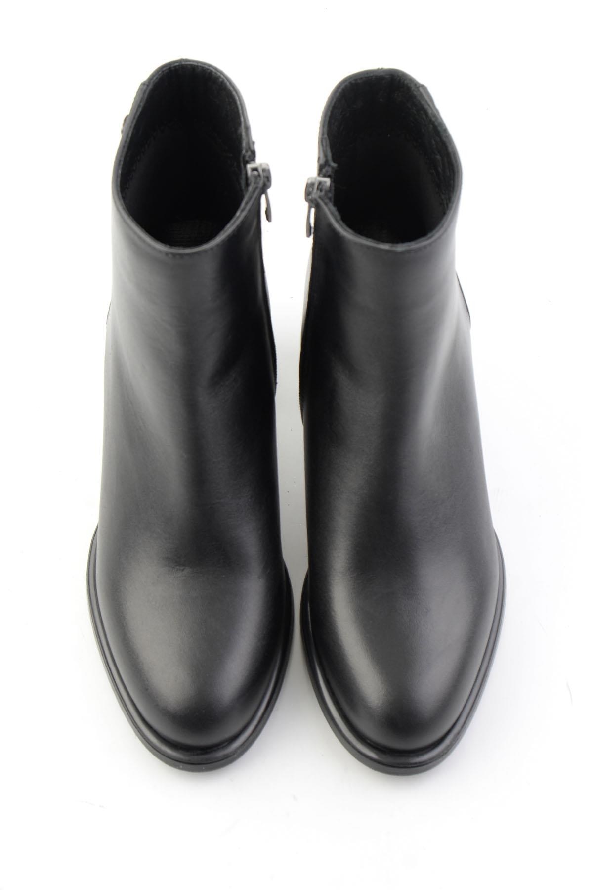 Siyah Hakiki Deri Kadın Bot & Bootie K02351322103