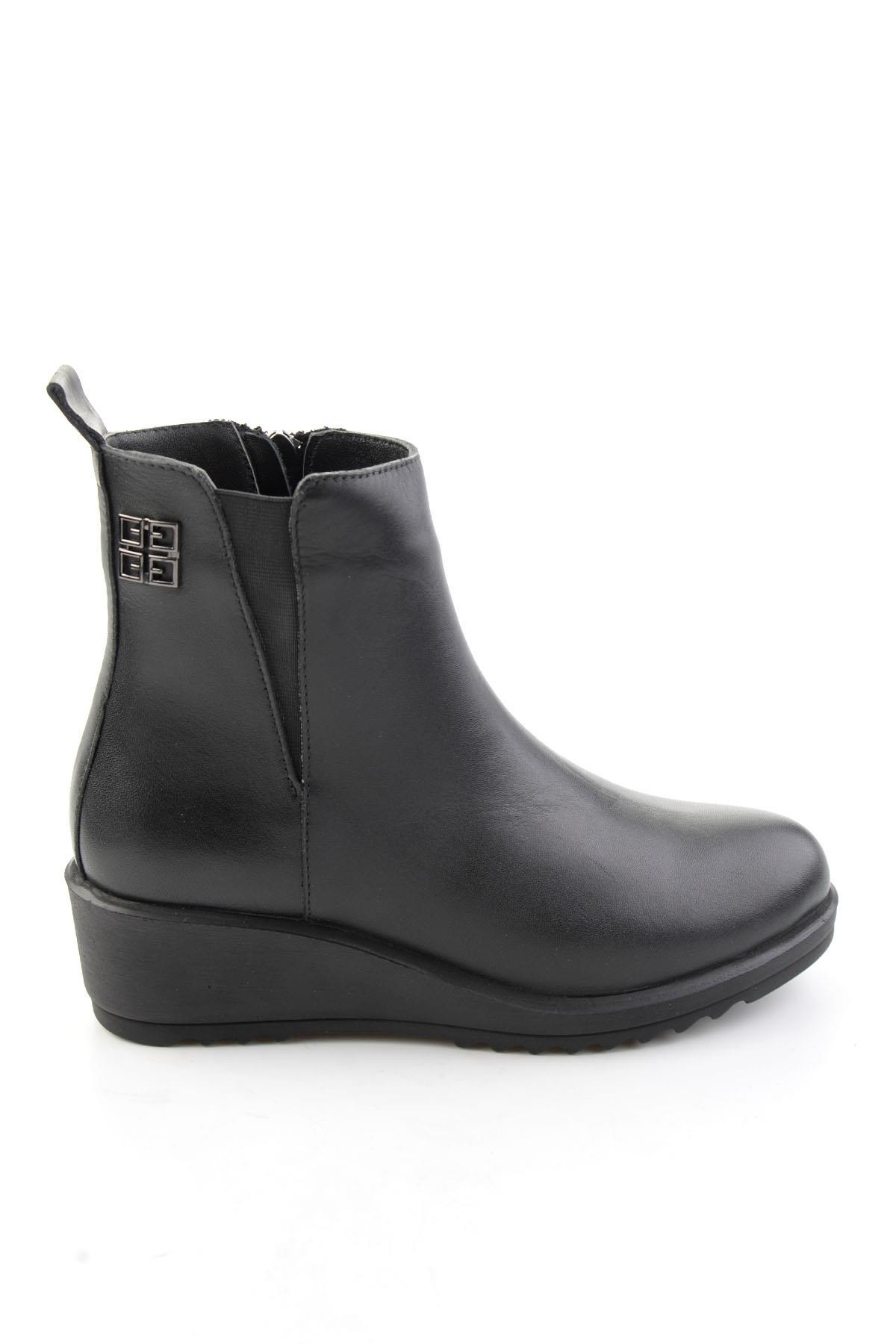Siyah Hakiki Deri Kadın Bot & Bootie K02788088003