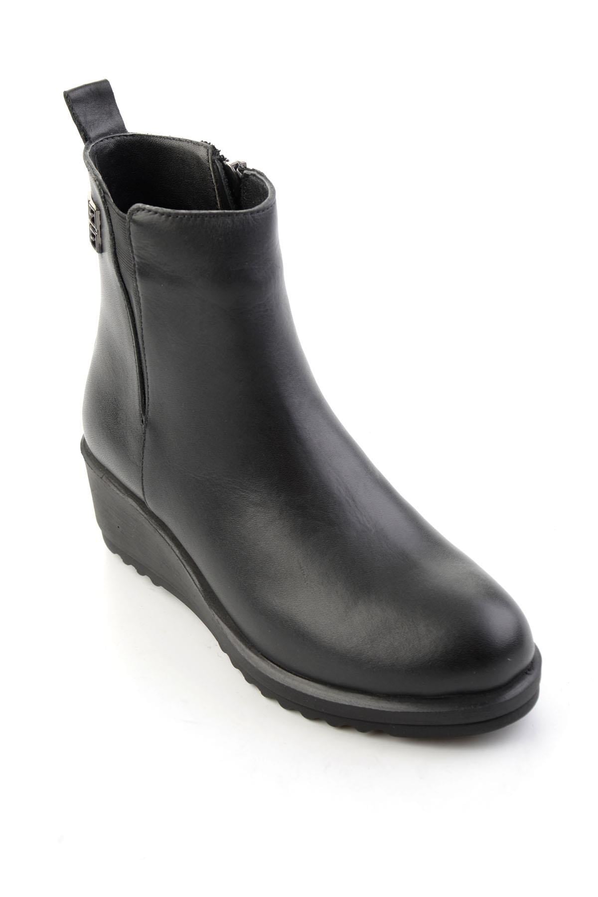 Siyah Hakiki Deri Kadın Bot & Bootie K02788088003