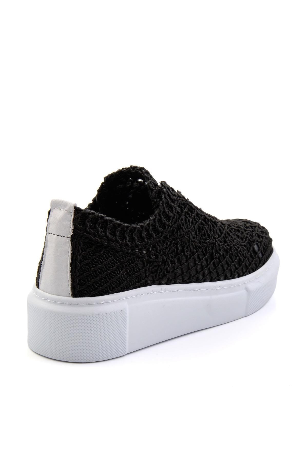Siyah Hakiki Deri Kadın Sneaker K01303018716