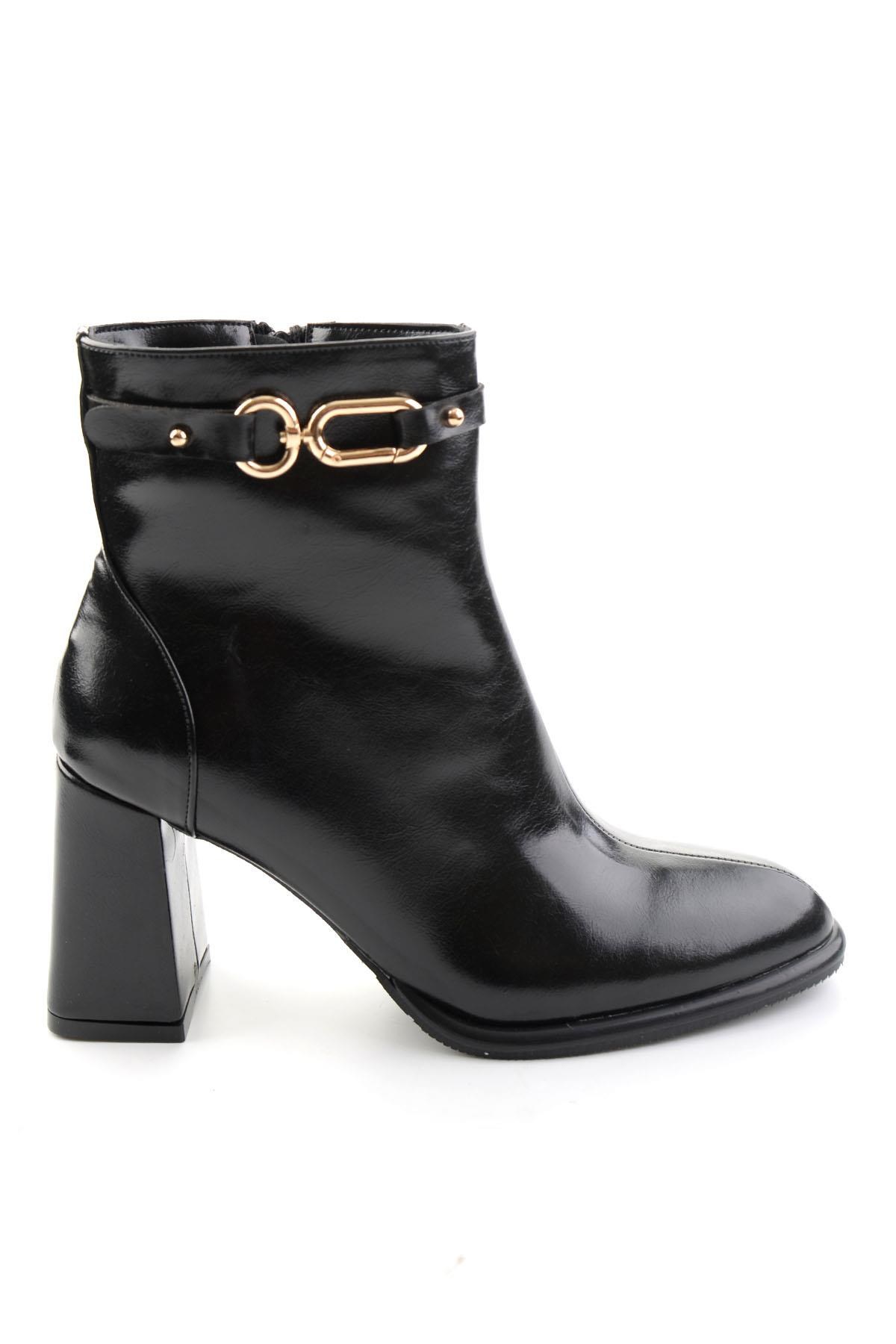 Siyah Kırışık  Kadın Bot & Bootie K02565030542