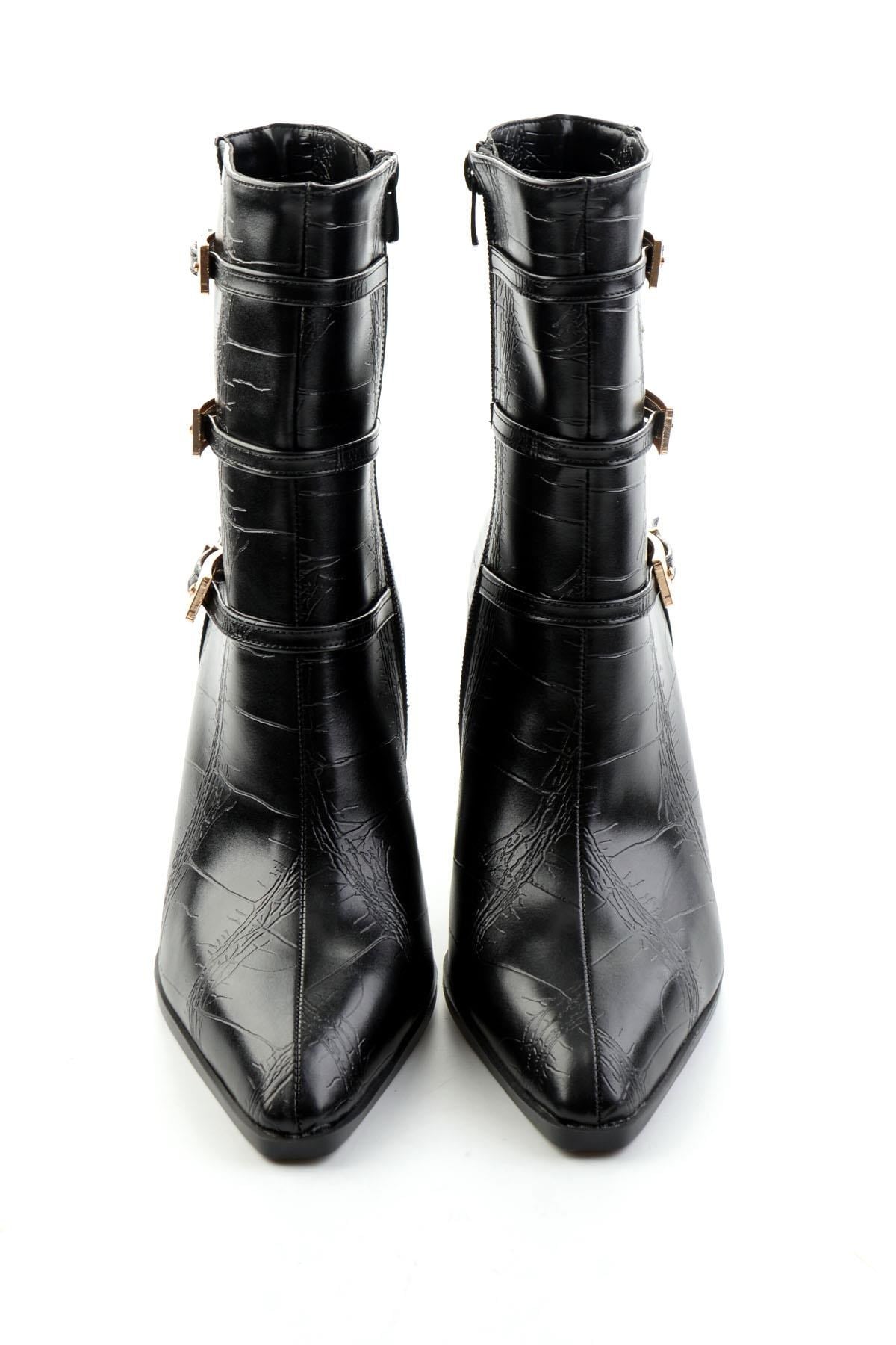 Siyah Kroko  Kadın Bot & Bootie K02565020011