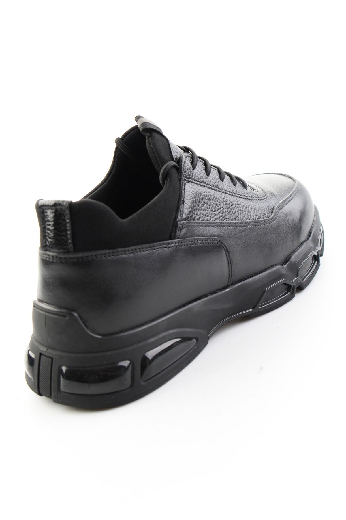 Siyah Napa Hakiki Deri Erkek Sneaker E01811906543