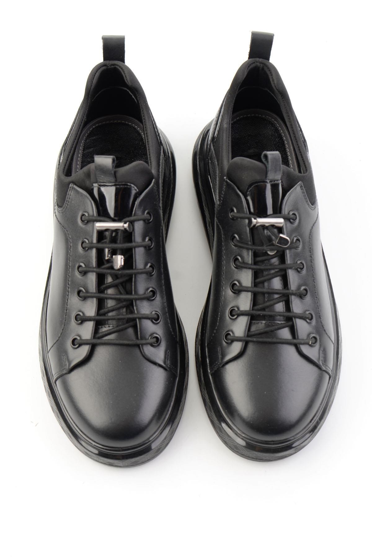 Siyah Napa Hakiki Deri Erkek Sneaker E01401180743