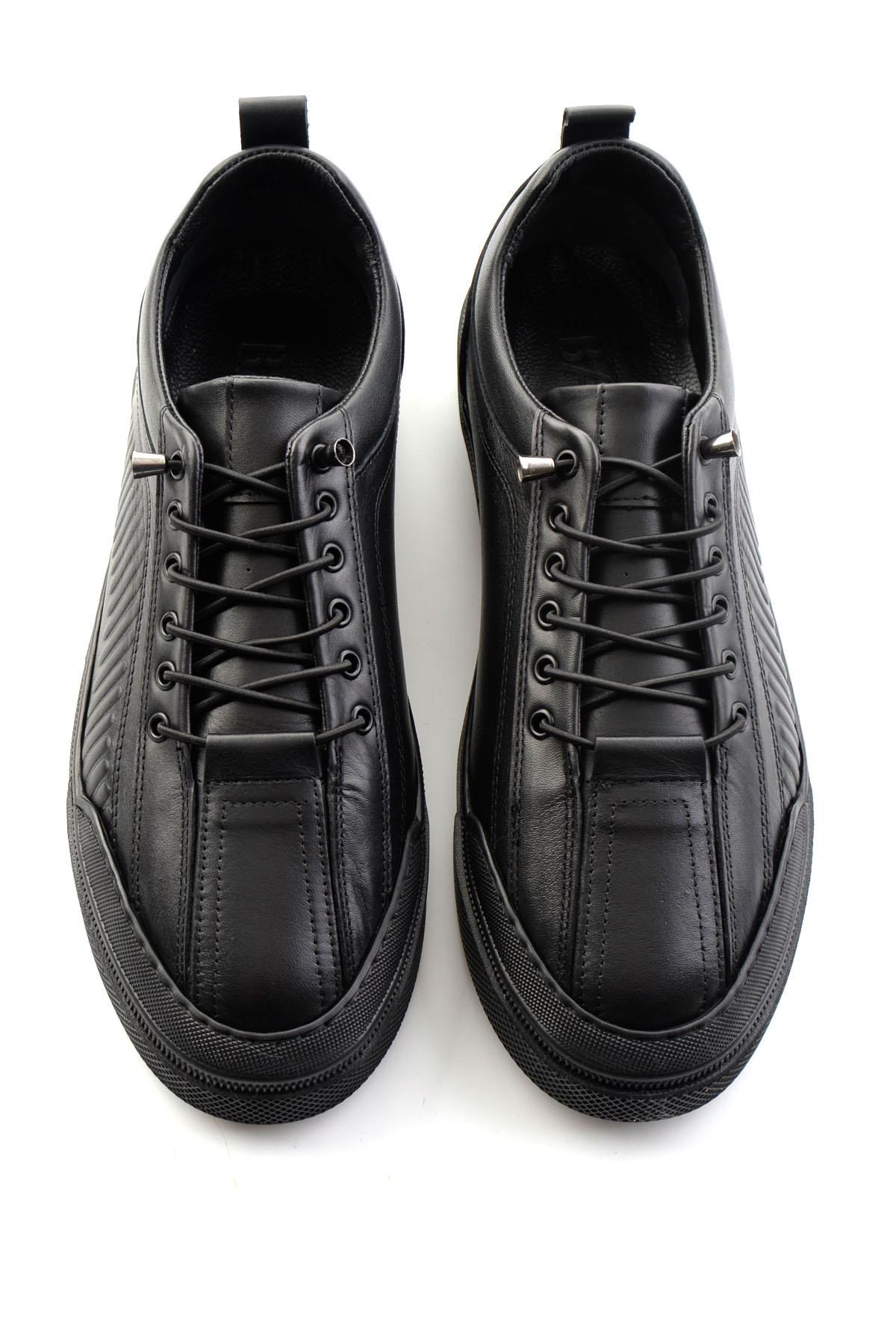 Siyah Napa Hakiki Deri Erkek Sneaker E01438096043
