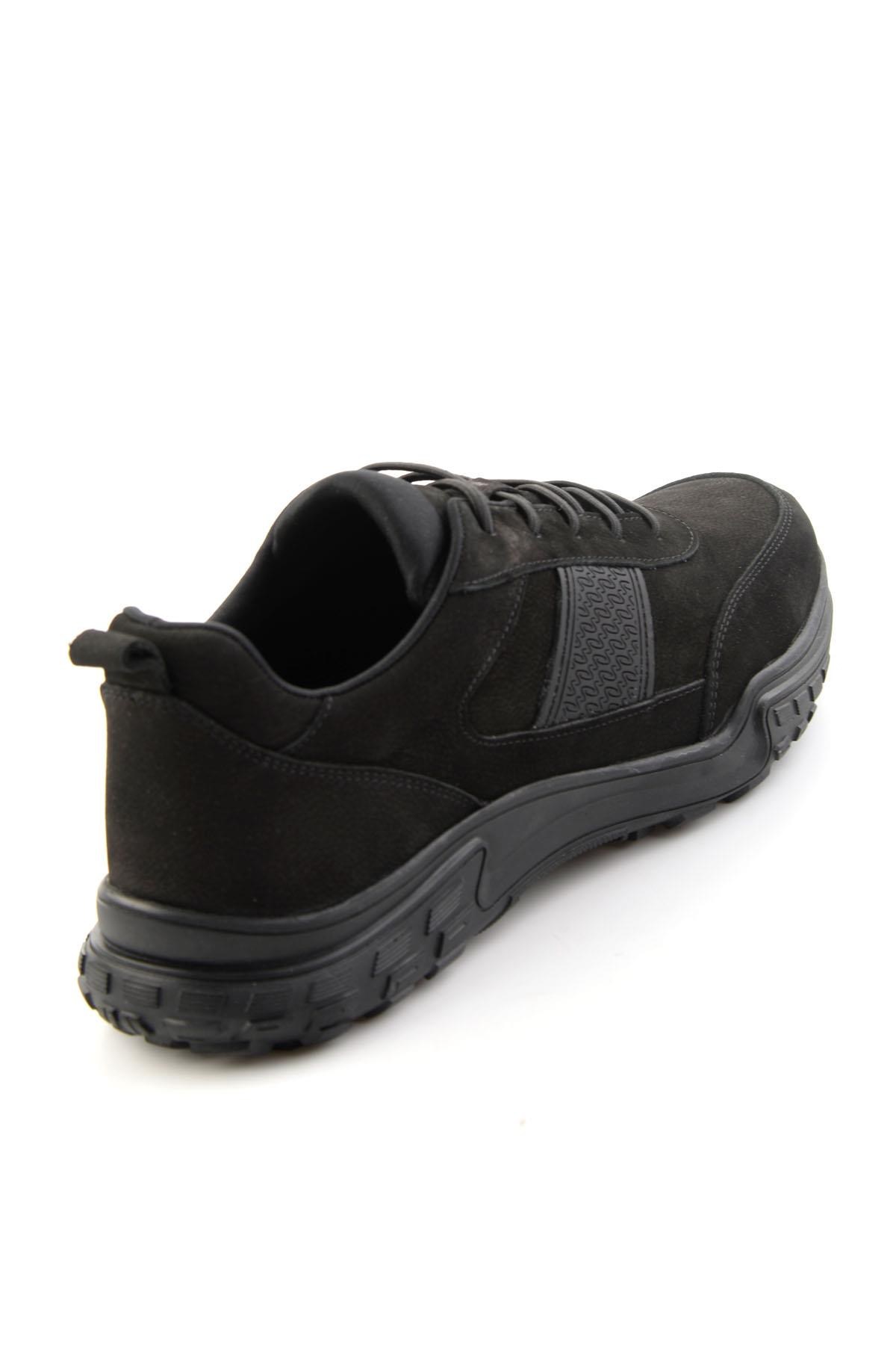 Siyah Nubuk Hakiki Deri Erkek Sneaker E01018271001