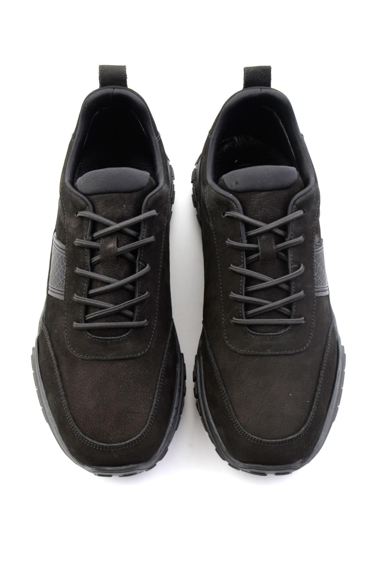 Siyah Nubuk Hakiki Deri Erkek Sneaker E01018271001