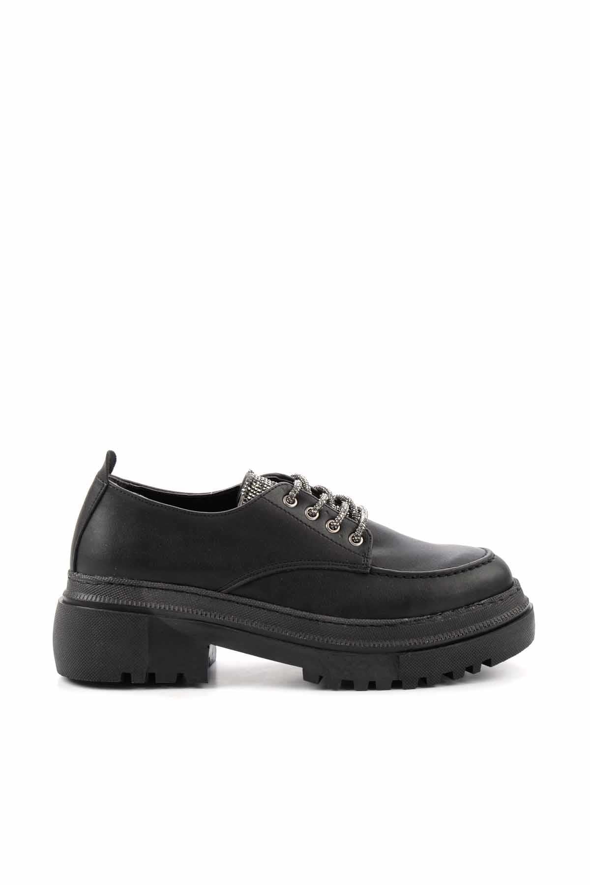 Siyah Platin  Kadın Loafer Ayakkabı K01503741709