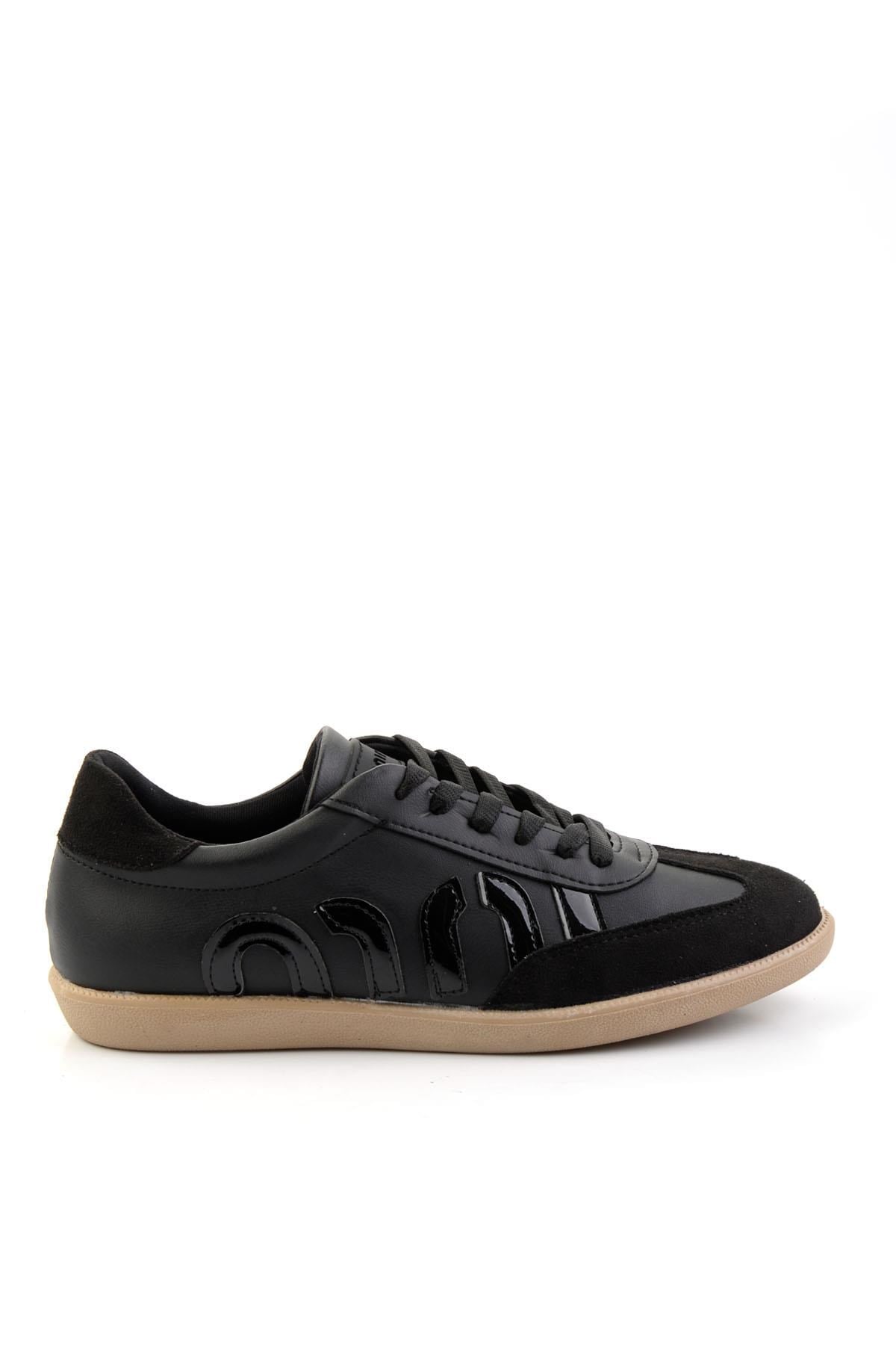 Siyah Siyah Rugan  Kadın Sneaker K01179888809