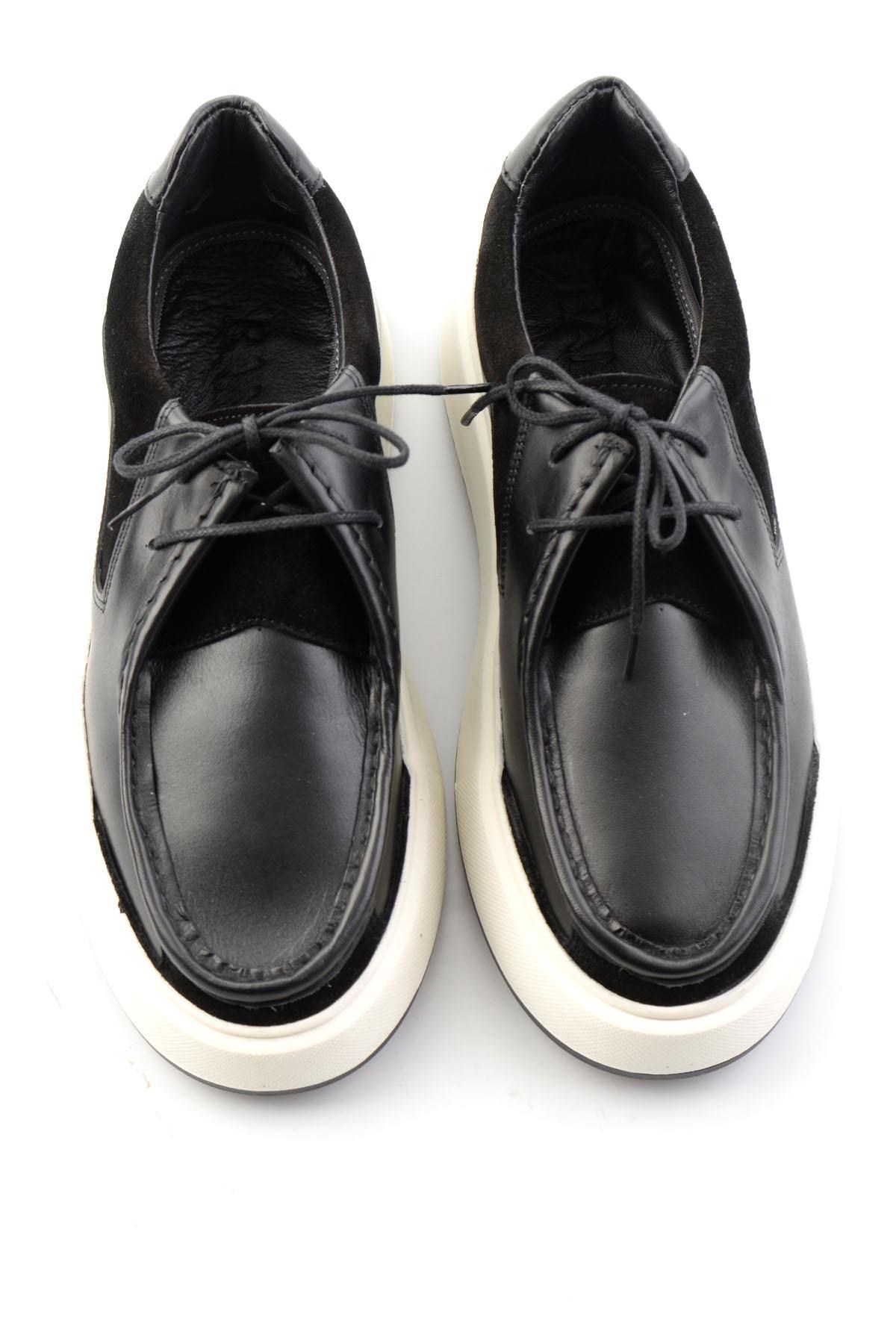 Siyah Siyah Süet Hakiki Deri Erkek Sneaker E01401023043