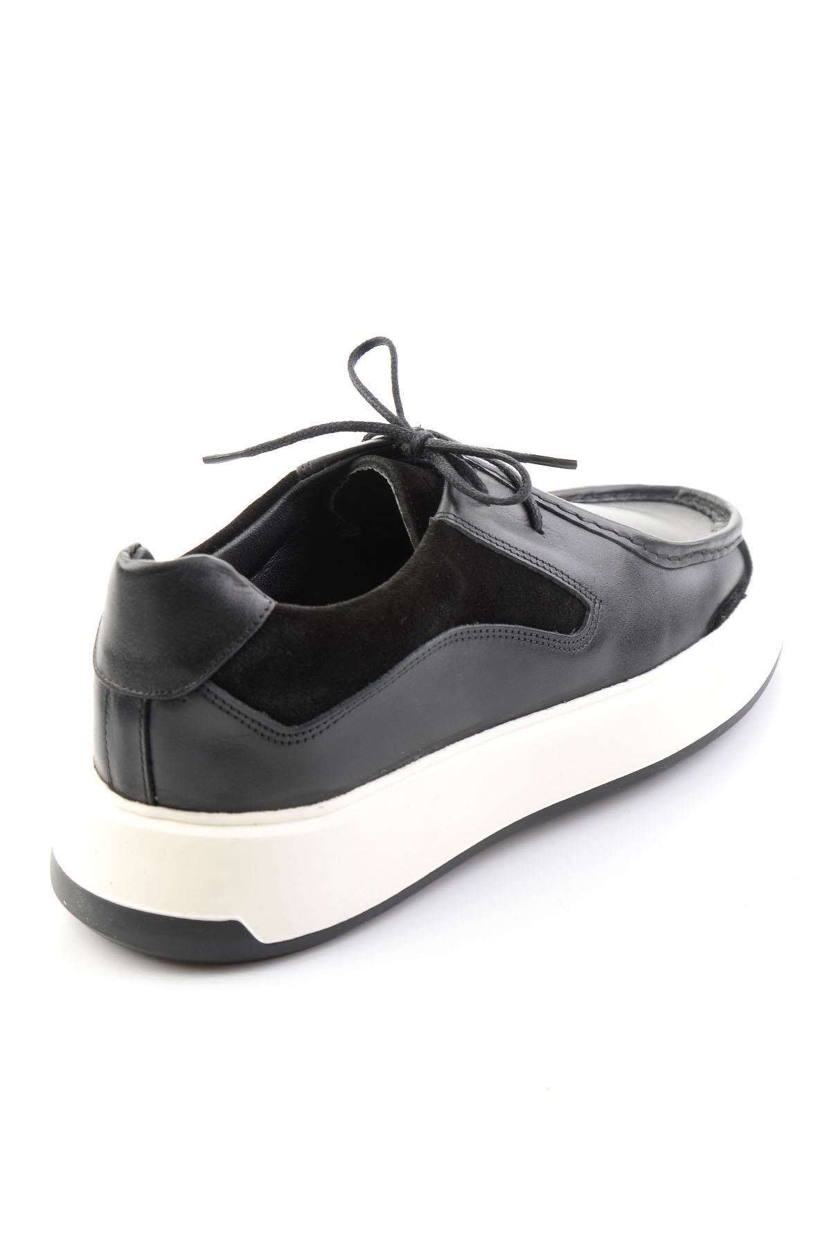Siyah Siyah Süet Hakiki Deri Erkek Sneaker E01401023043