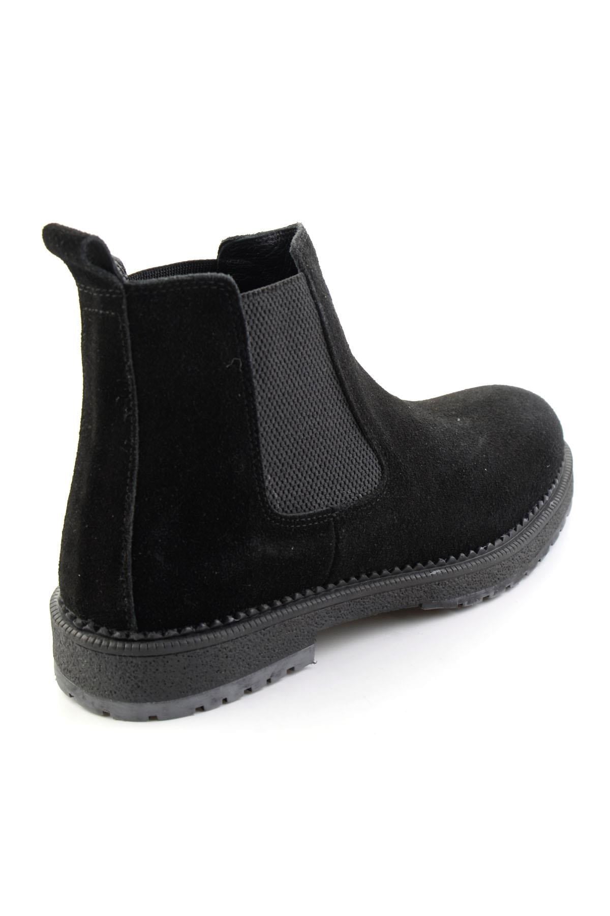Siyah Süet Hakiki Deri Erkek Bot & Bootie E02698563402
