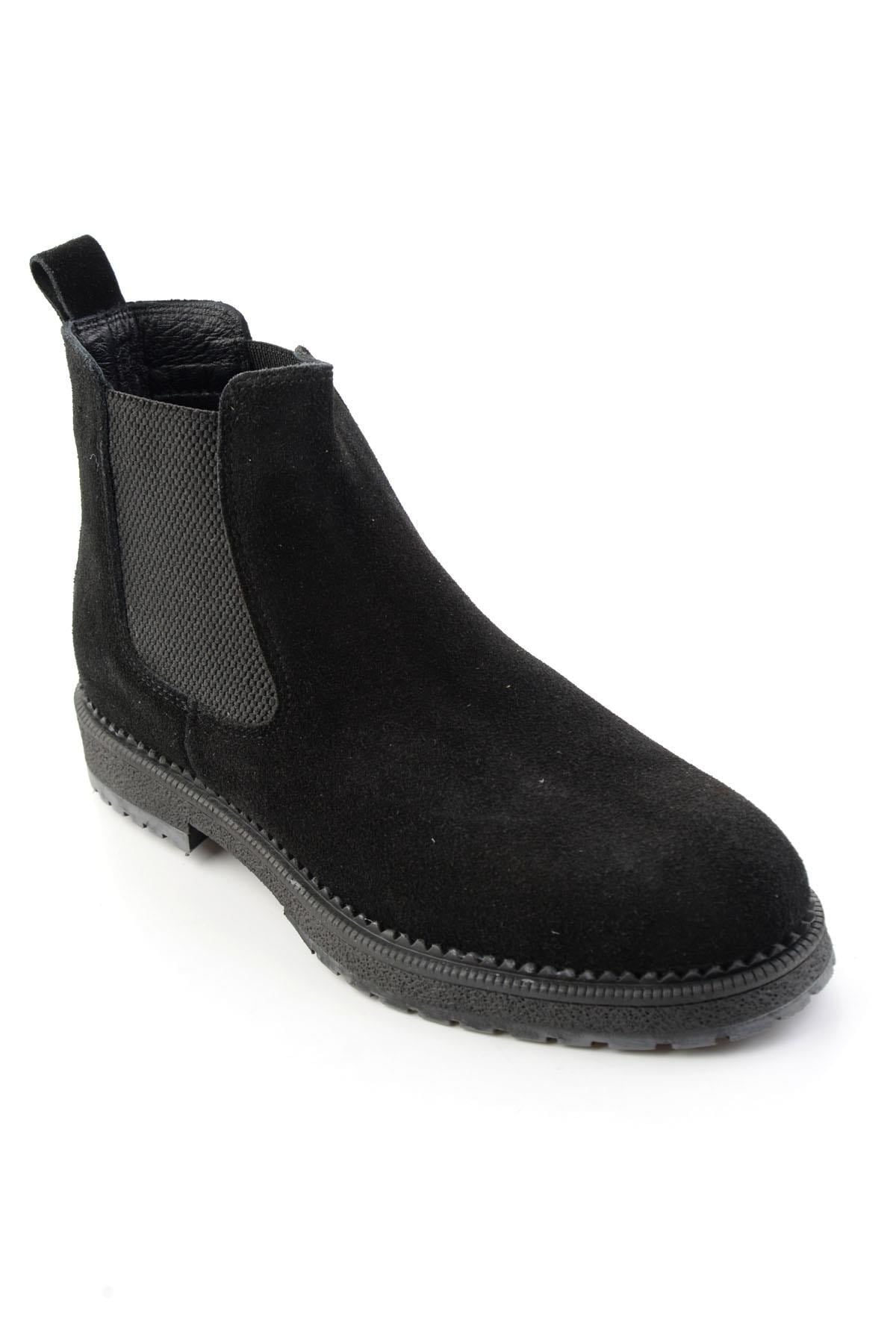 Siyah Süet Hakiki Deri Erkek Bot & Bootie E02698563402