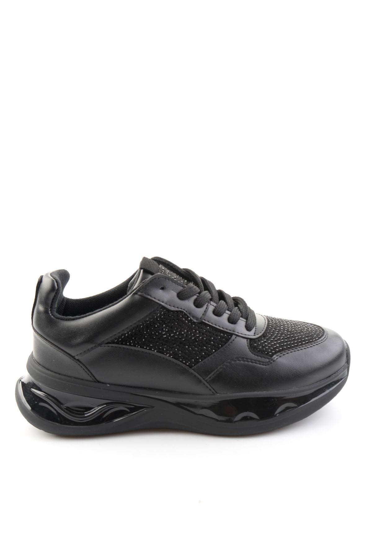 Siyah Taşlı  Kadın Sneaker K01228091587