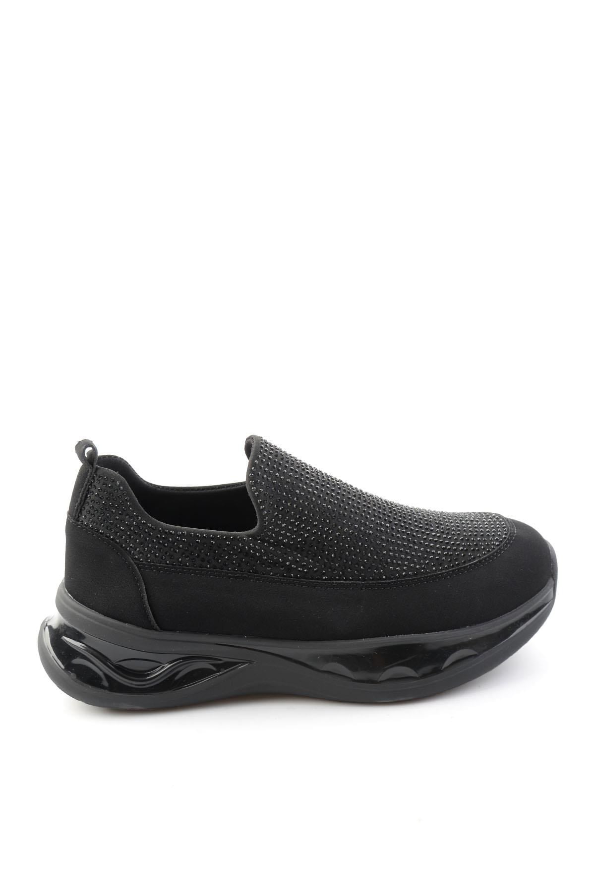 Siyah Taşlı  Kadın Sneaker K01228092220