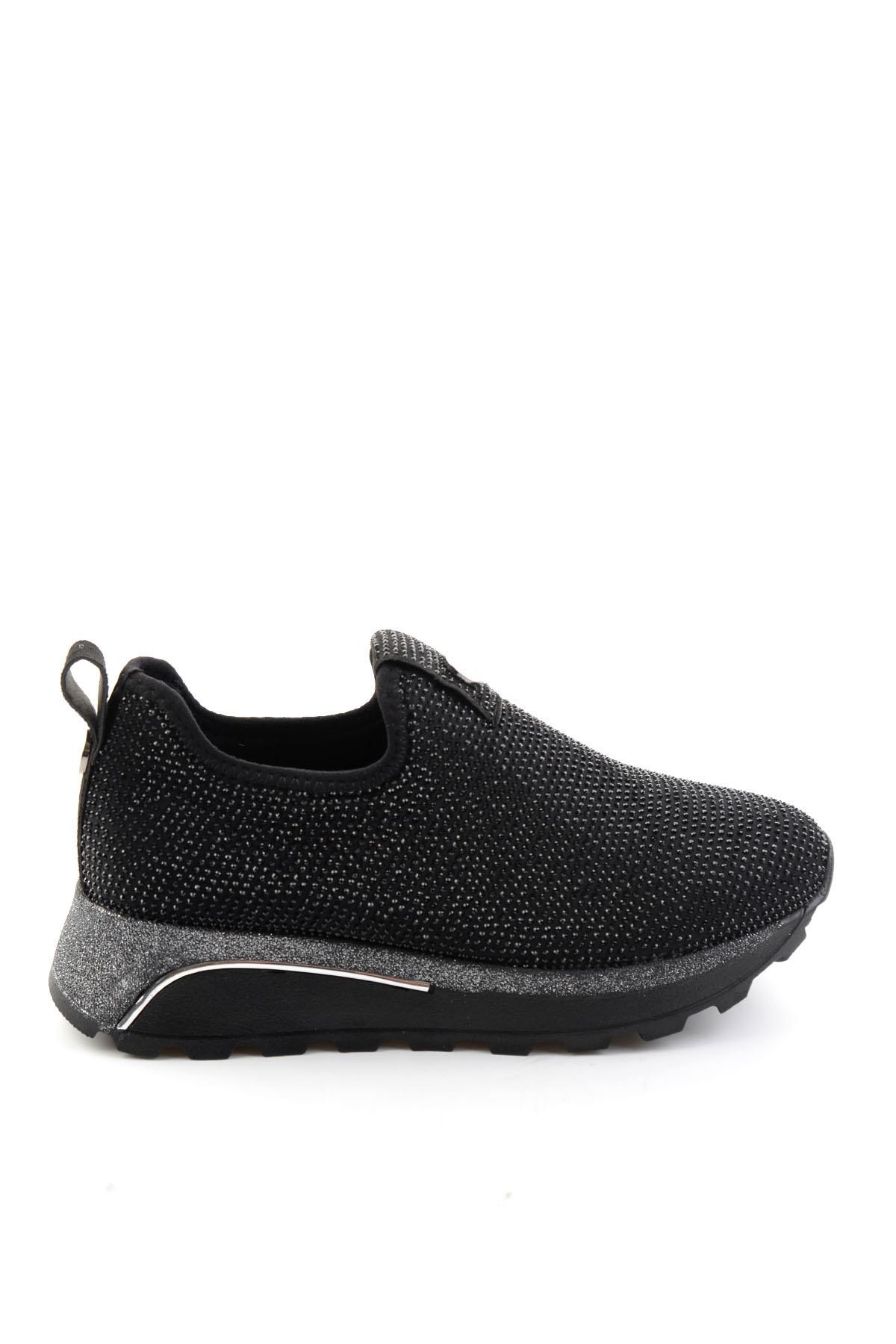 Siyah Taşlı  Kadın Sneaker K01834220087