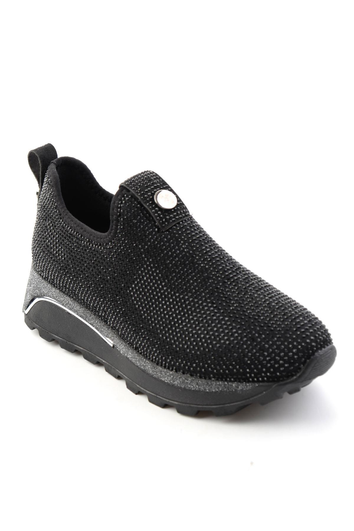 Siyah Taşlı  Kadın Sneaker K01834220087