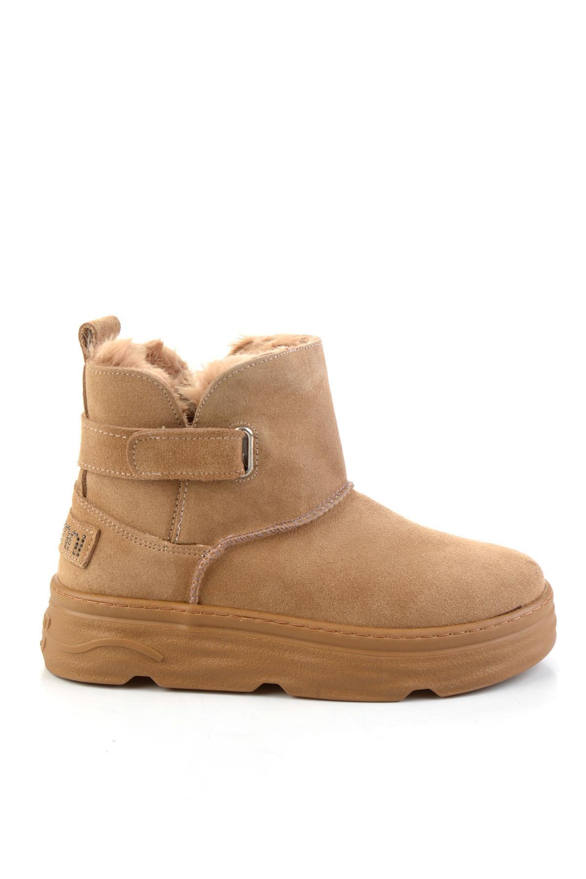 Taba Hakiki Deri Kadın Bot & Bootie K02748100702