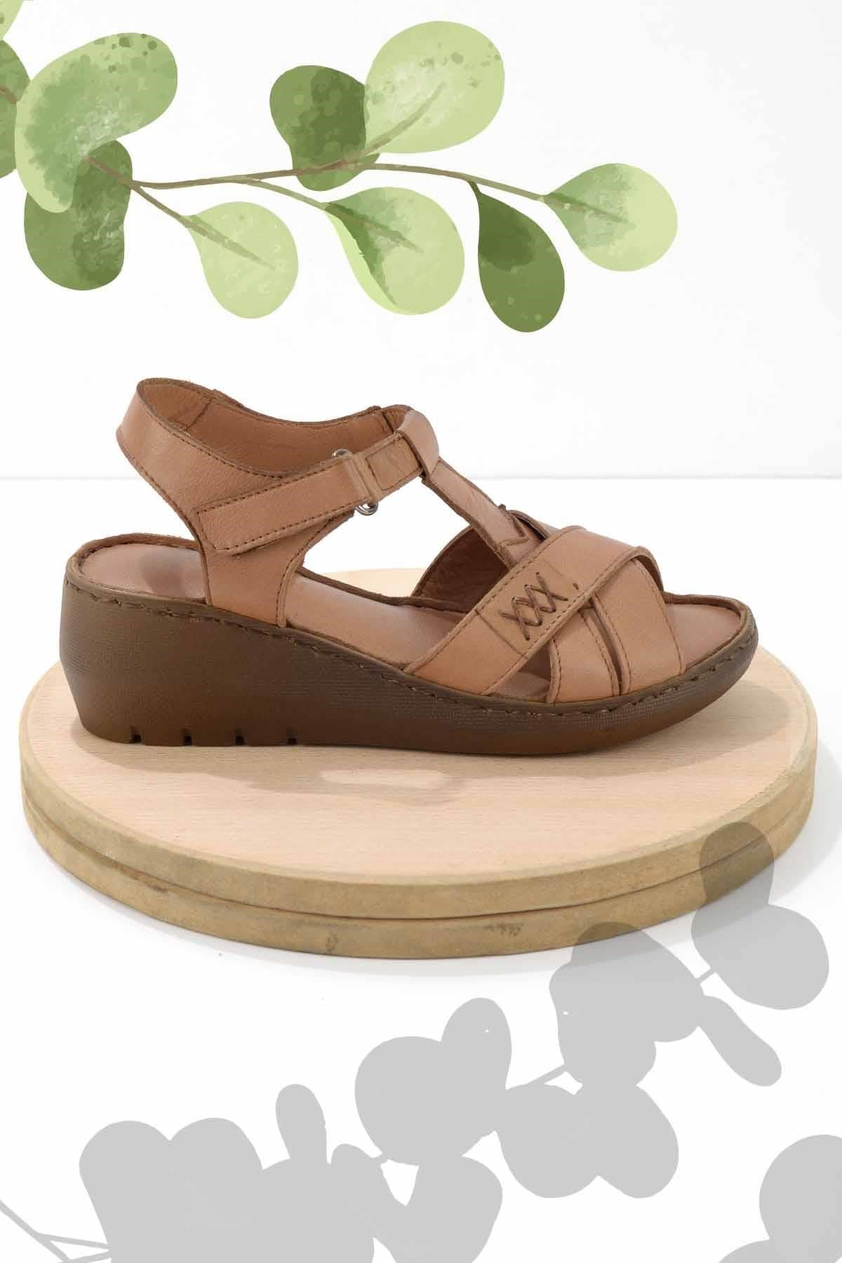 Taba Hakiki Deri Kadın Sandalet K05275111103