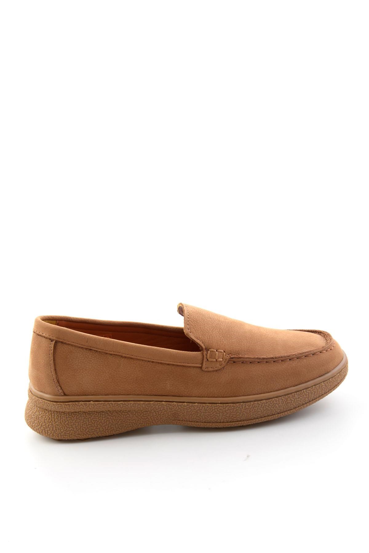 Taba Nubuk Hakiki Deri Kadın Loafer Ayakkabı K01007979401