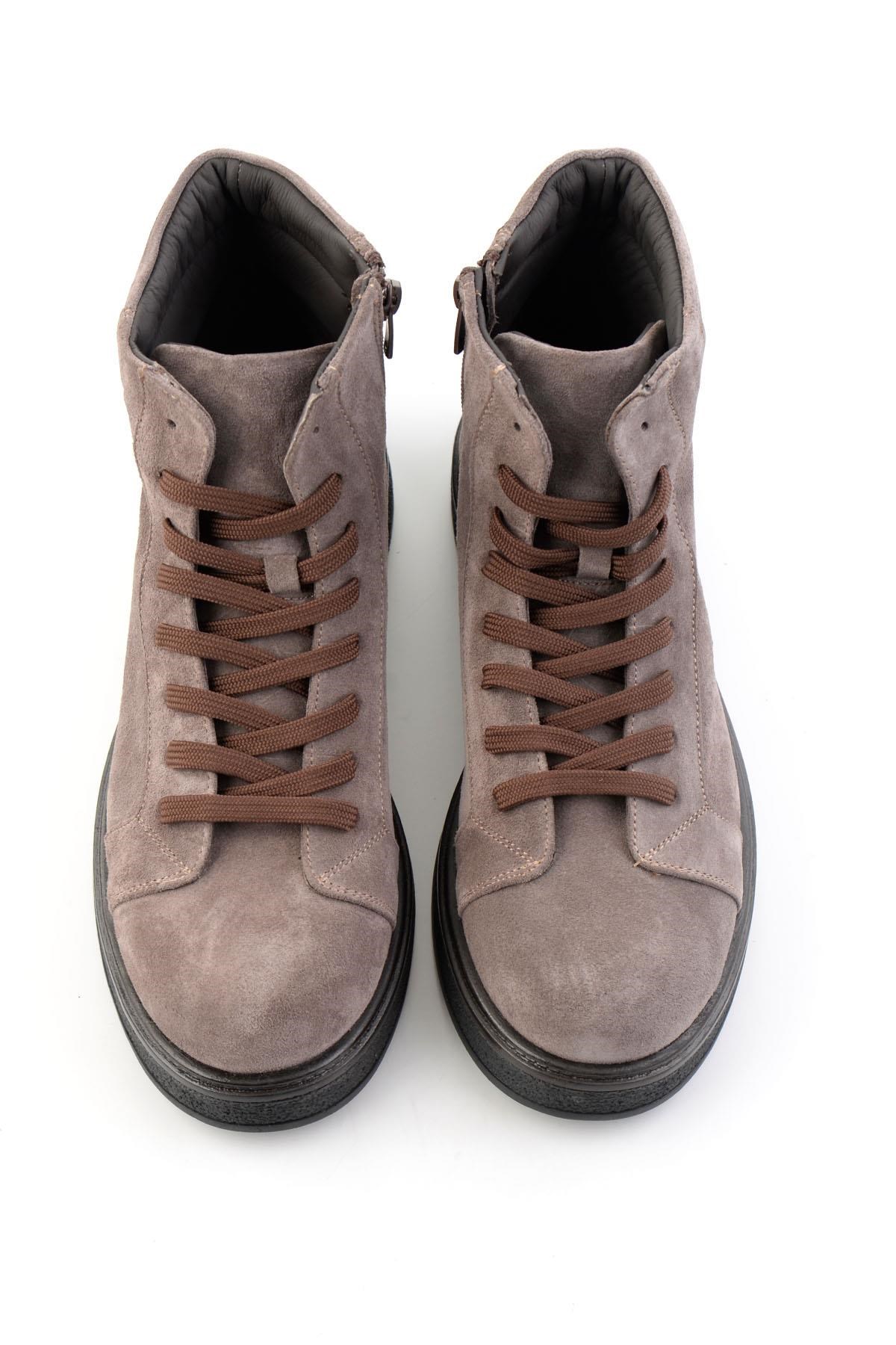 Taupe Süet Hakiki Deri Erkek Bot & Bootie E02589670102