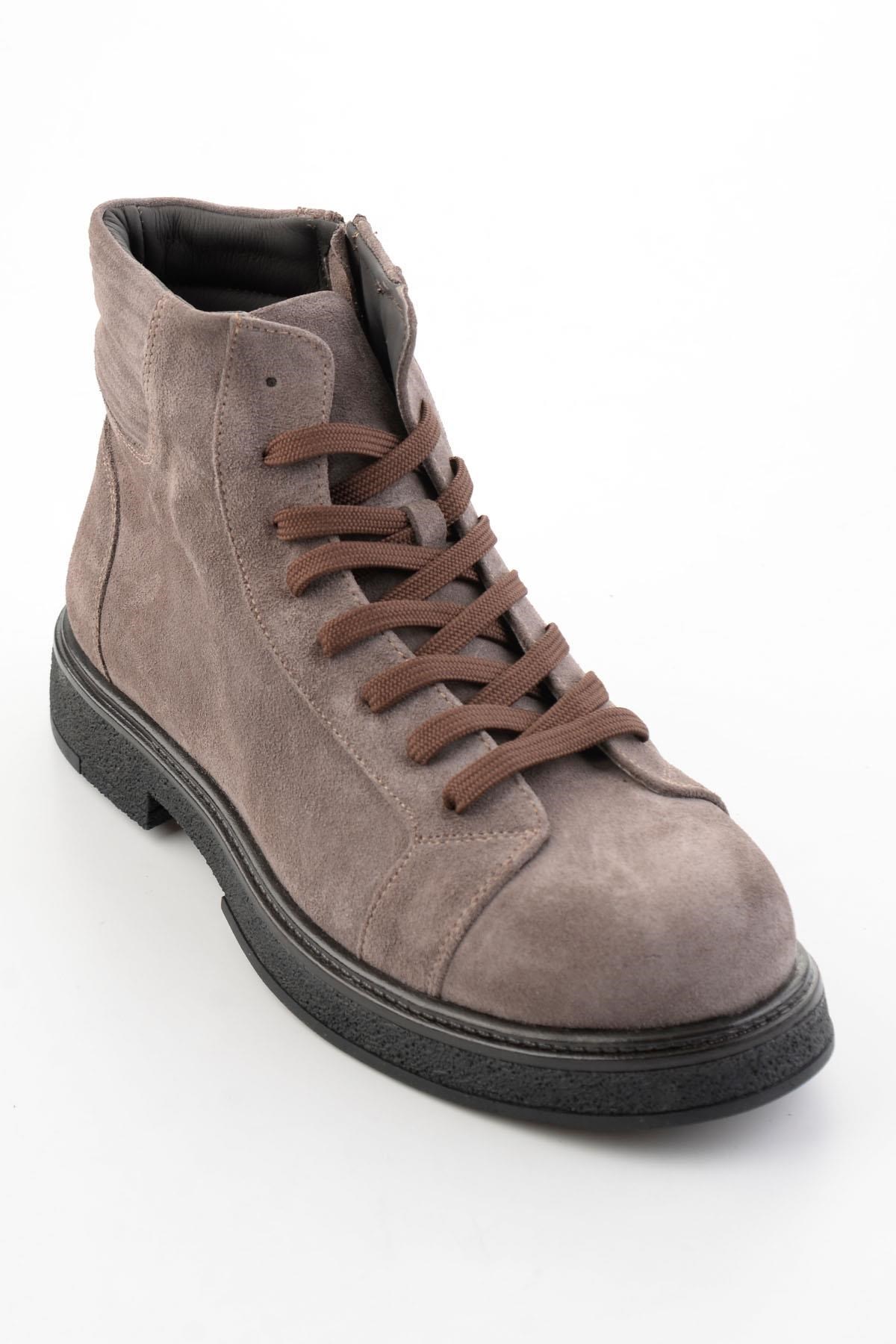 Taupe Süet Hakiki Deri Erkek Bot & Bootie E02589670102