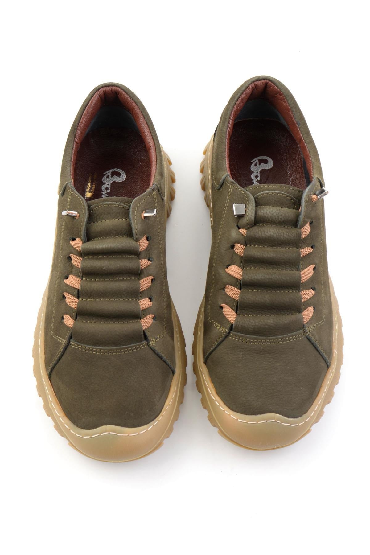 Yeşil Nubuk Hakiki Deri Kadın Sneaker K01076100301