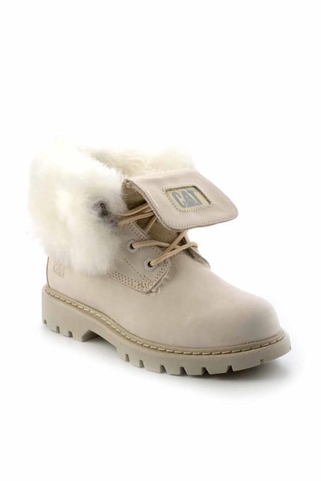 Beige Hakiki Deri Kadın Bot & Bootie CAT0111118401