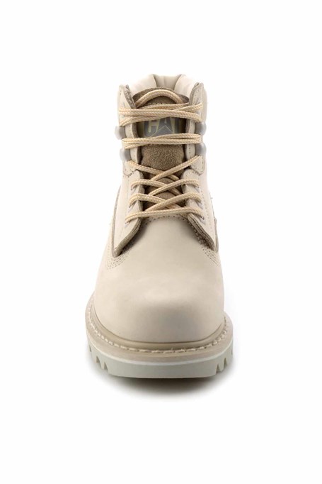 Beige Hakiki Deri Kadın Bot & Bootie CAT0111000101