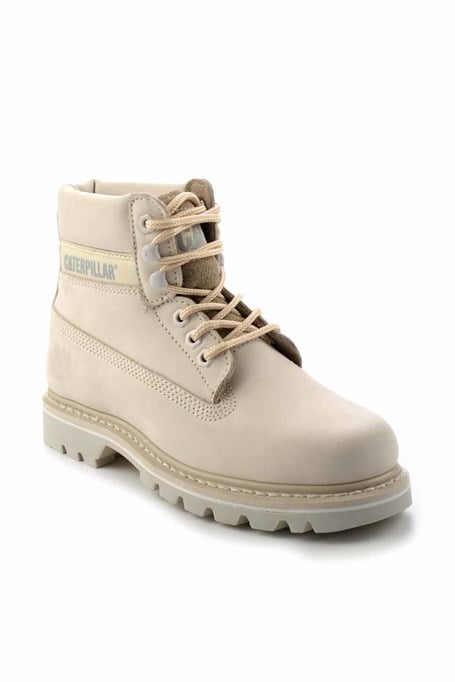 Beige Hakiki Deri Kadın Bot & Bootie CAT0111000101